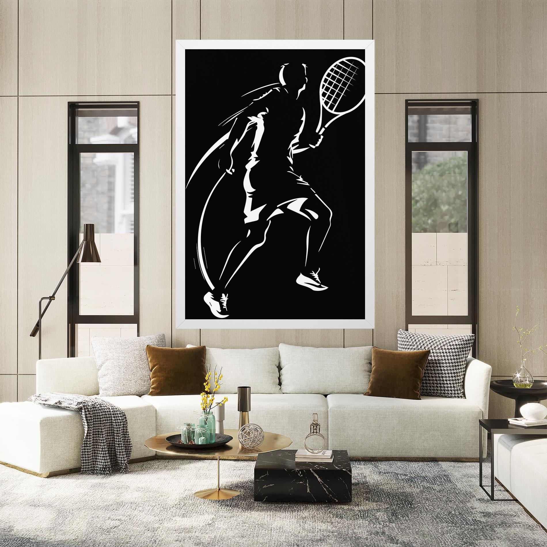 Tablou Canvas White Line Tennis mockup 2