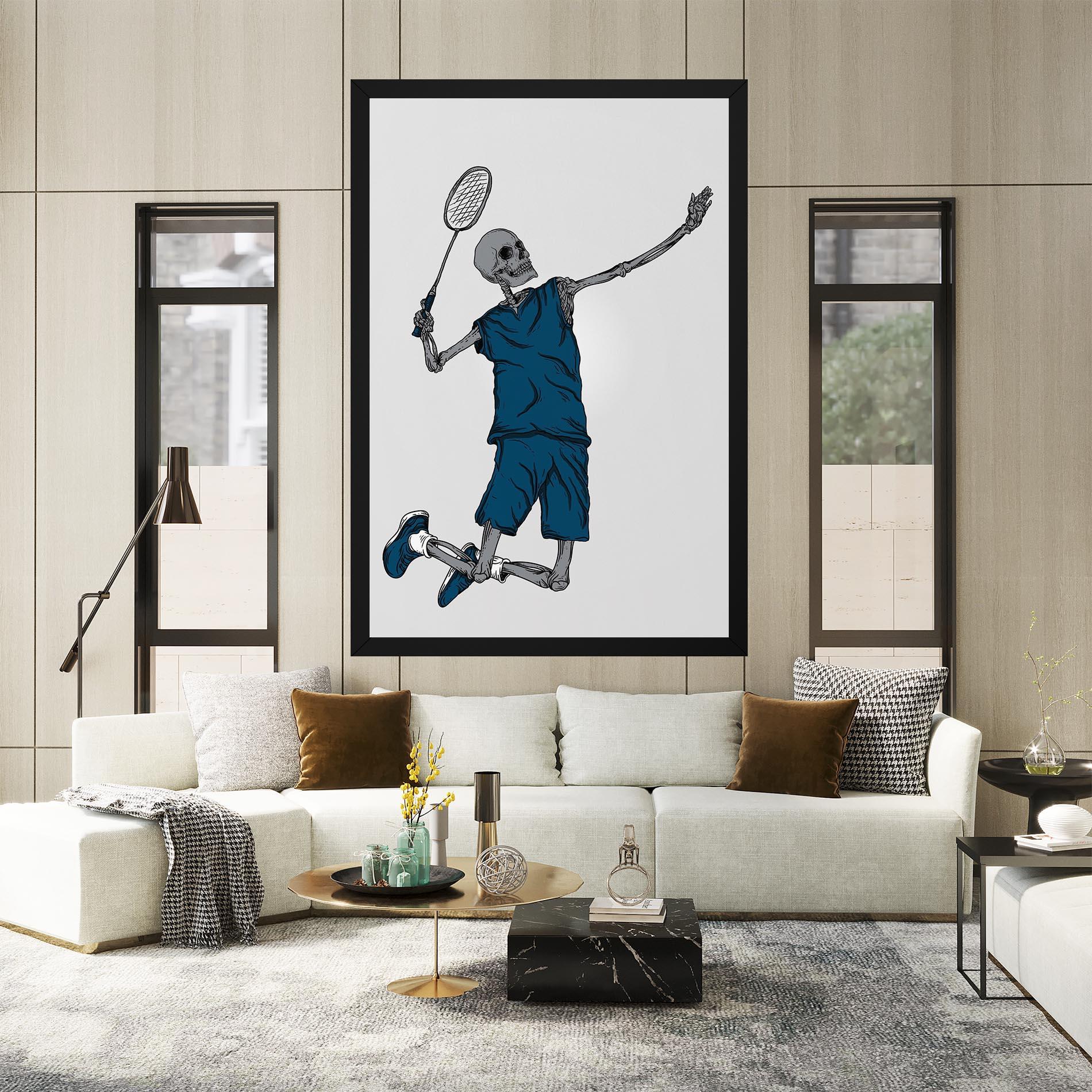 Tablou Canvas Blue Skull Tennis mockup 2