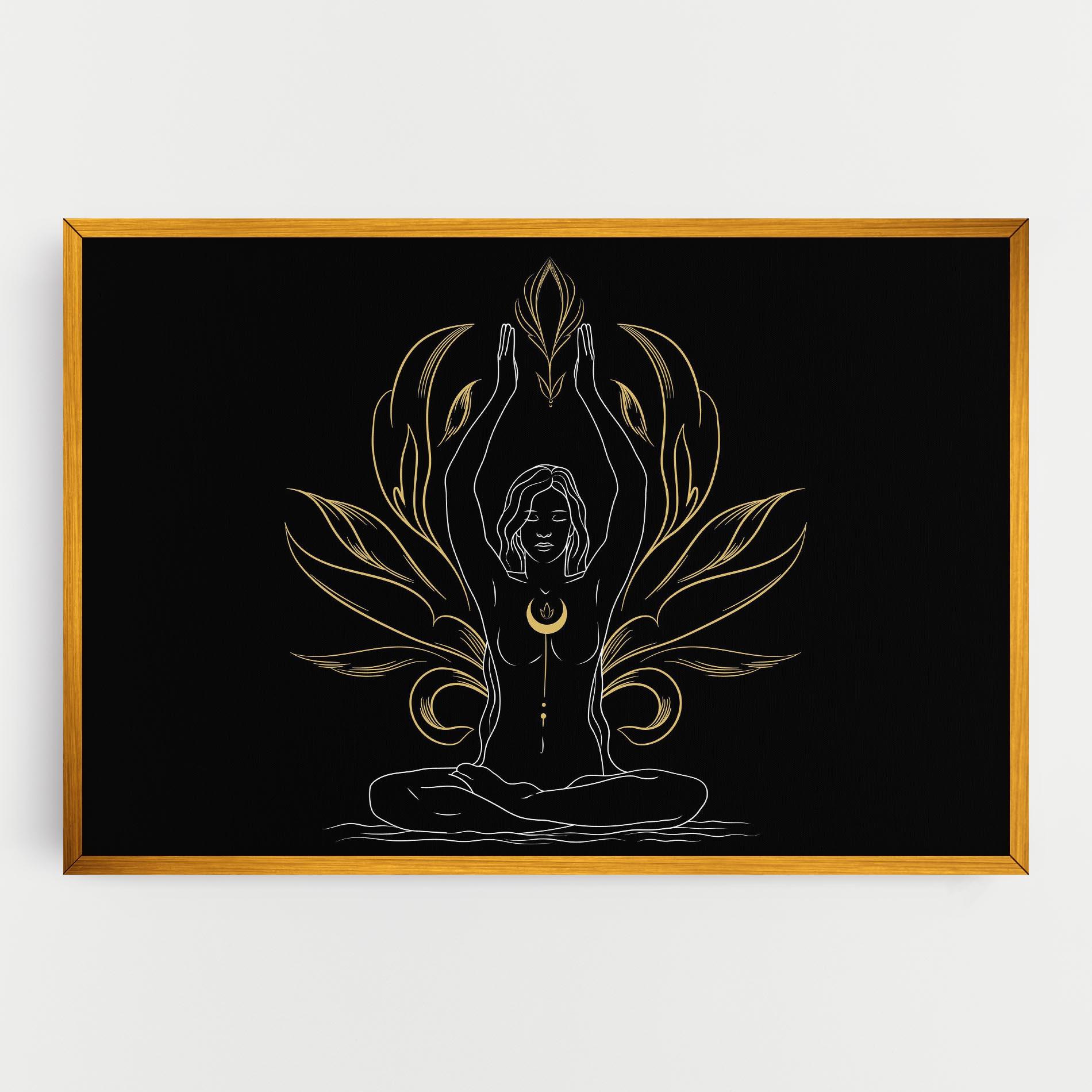 Tablou Canvas Gold Yoga Pose mockup 0