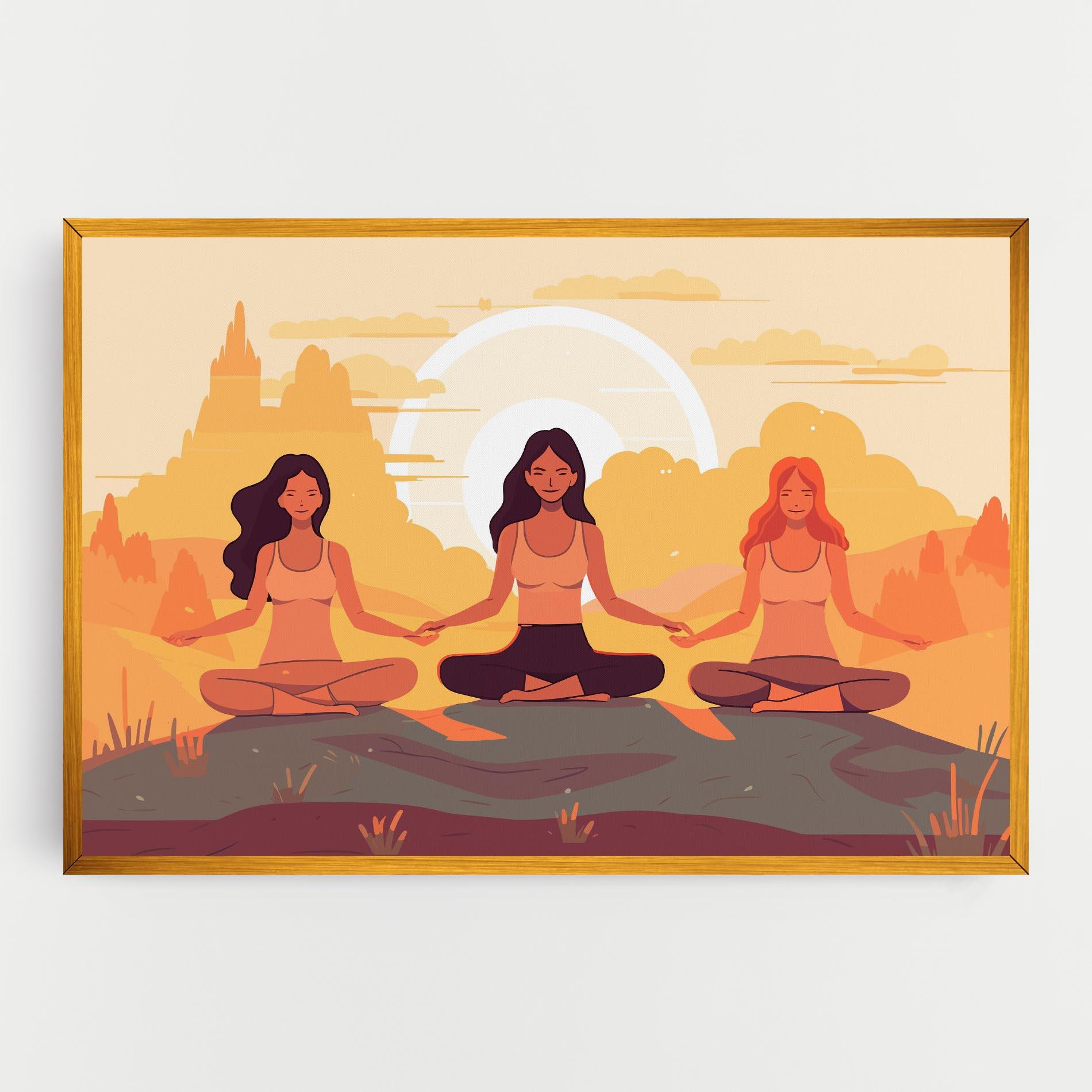 Tablou Canvas Three Yoga Girls mockup 0