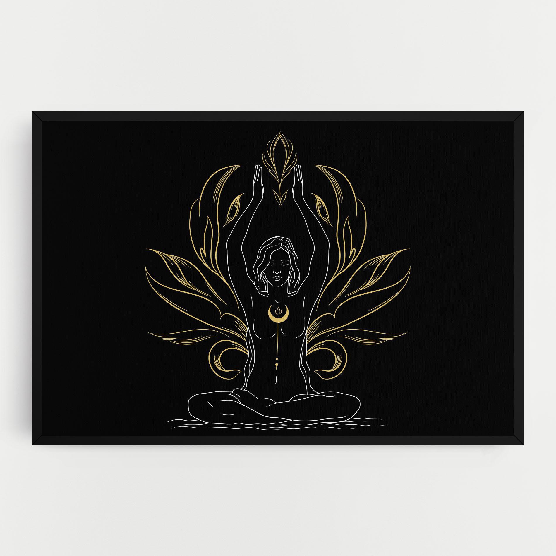 Tablou Canvas Gold Yoga Pose mockup 0