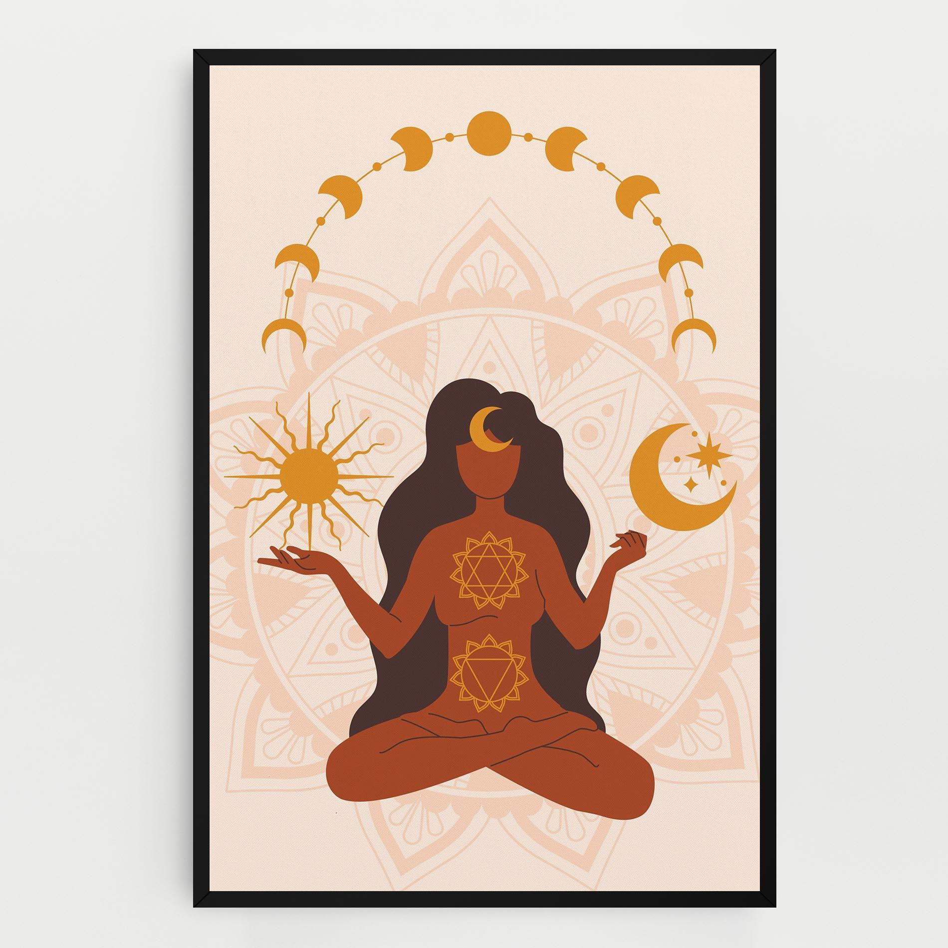 Tablou Canvas Moon Sun Meditation mockup 0