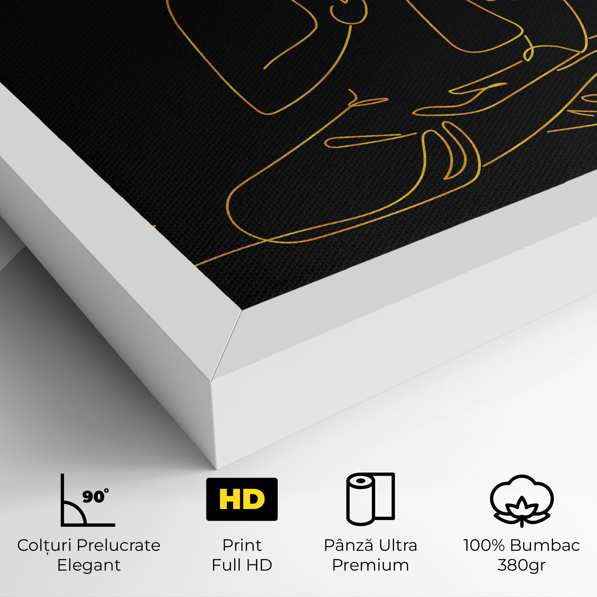 Tablou Canvas Buddha Gold Line mockup 4