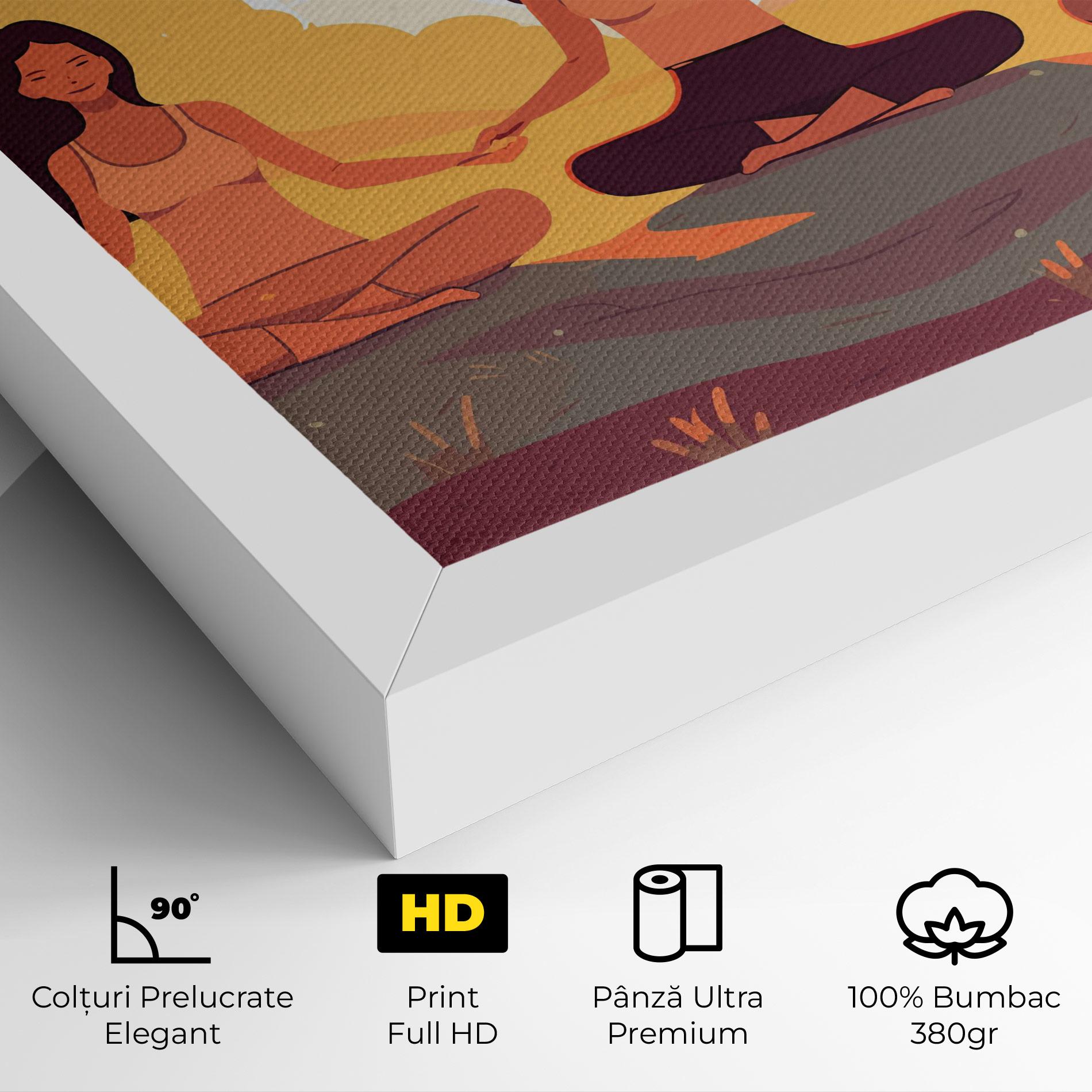 Tablou Canvas Three Yoga Girls mockup 4