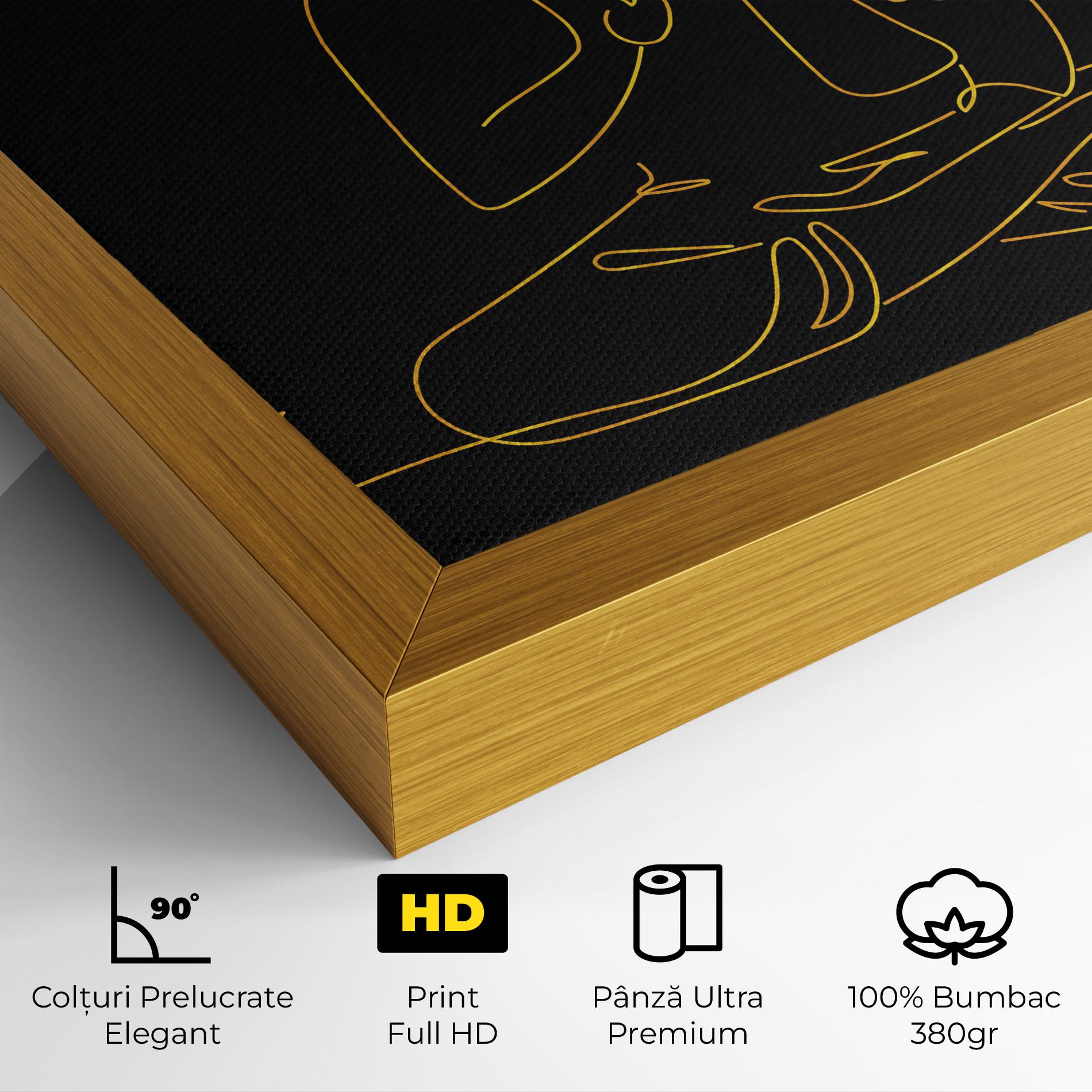 Tablou Canvas Buddha Gold Line mockup 4
