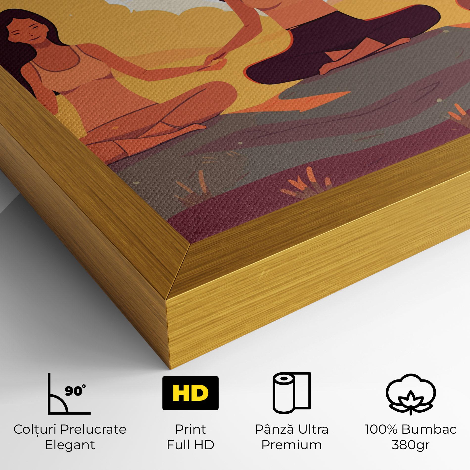 Tablou Canvas Three Yoga Girls mockup 4