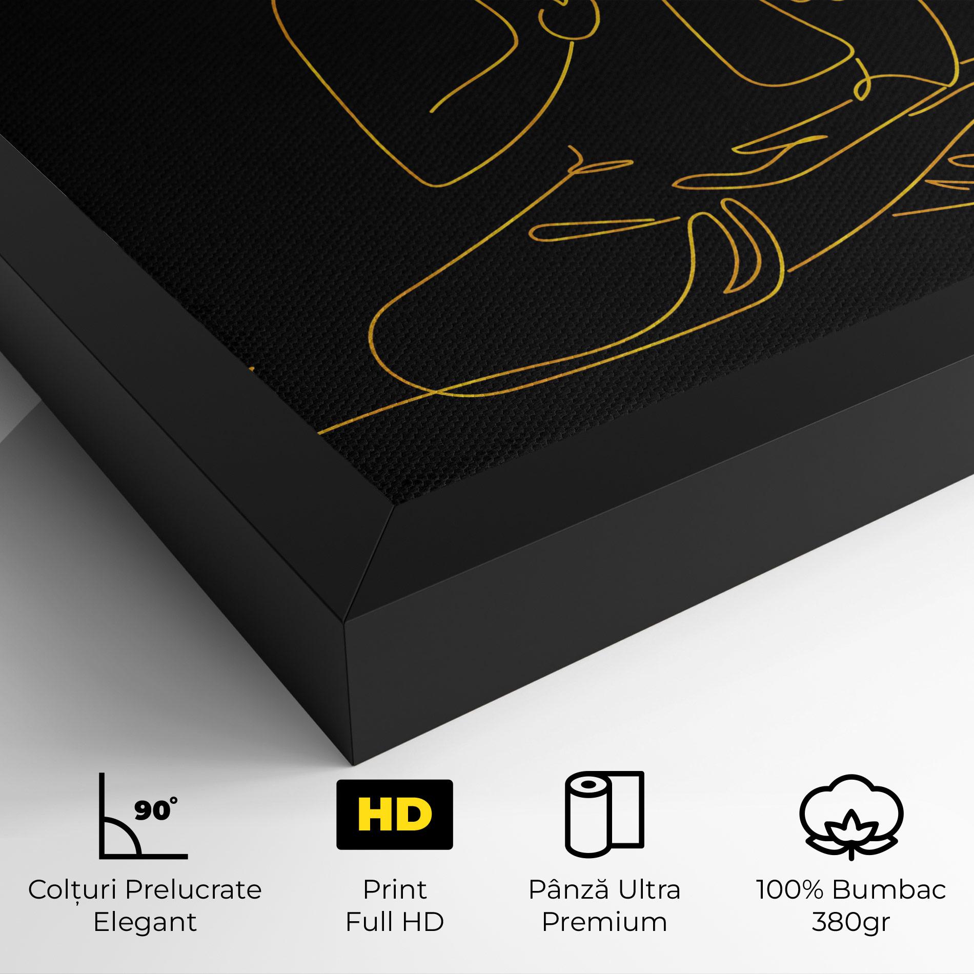 Tablou Canvas Buddha Gold Line mockup 4