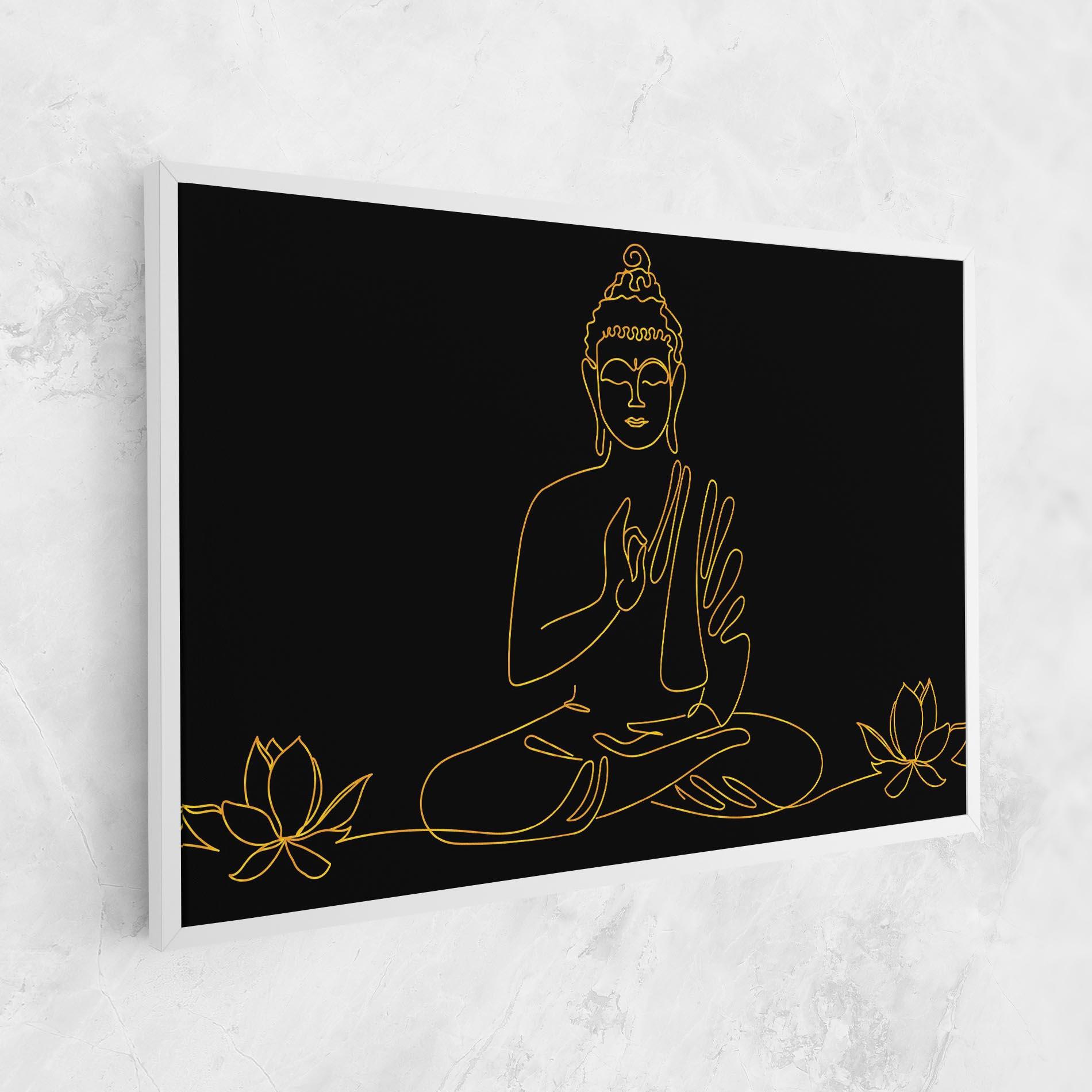 Tablou Canvas Buddha Gold Line mockup 1