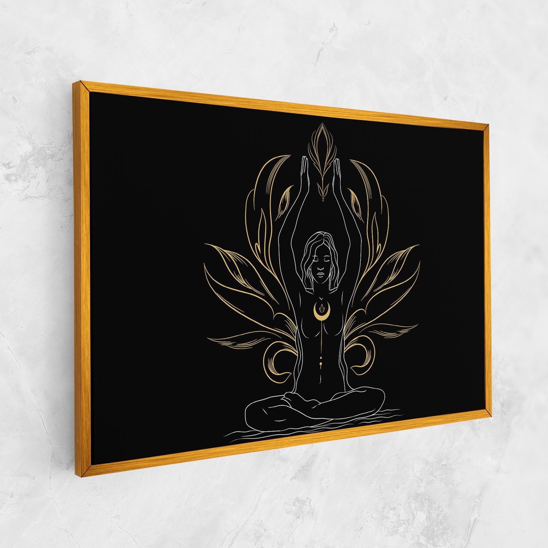 Tablou Canvas Gold Yoga Pose mockup 1