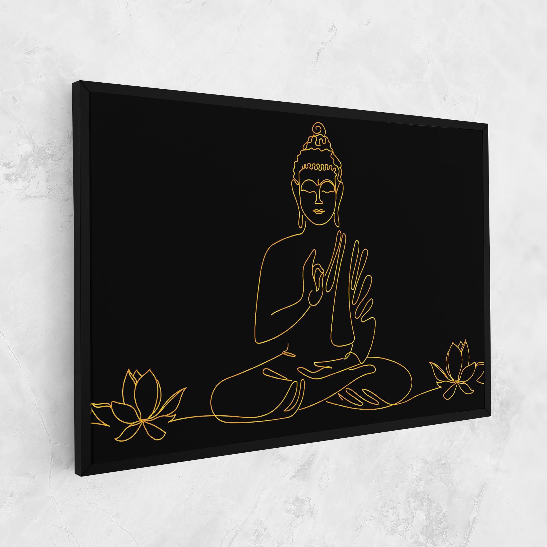 Tablou Canvas Buddha Gold Line mockup 1