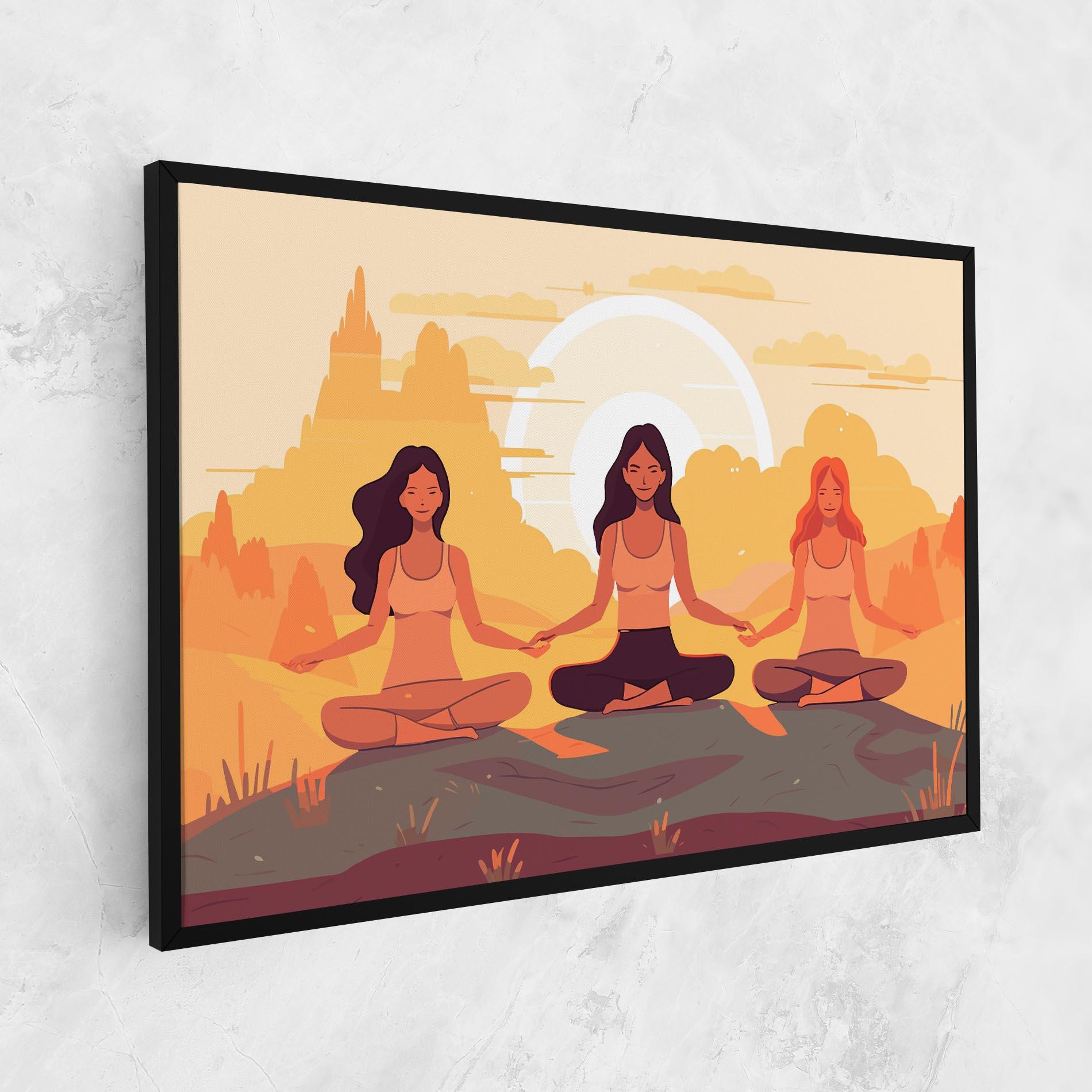 Tablou Canvas Three Yoga Girls mockup 1
