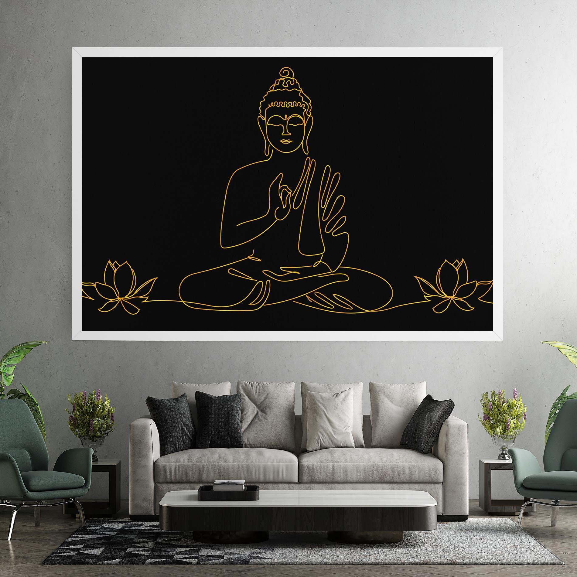 Tablou Canvas Buddha Gold Line mockup 7