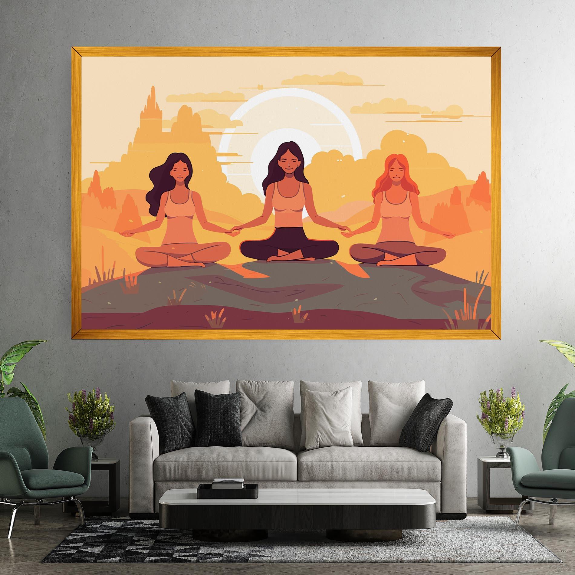 Tablou Canvas Three Yoga Girls mockup 7