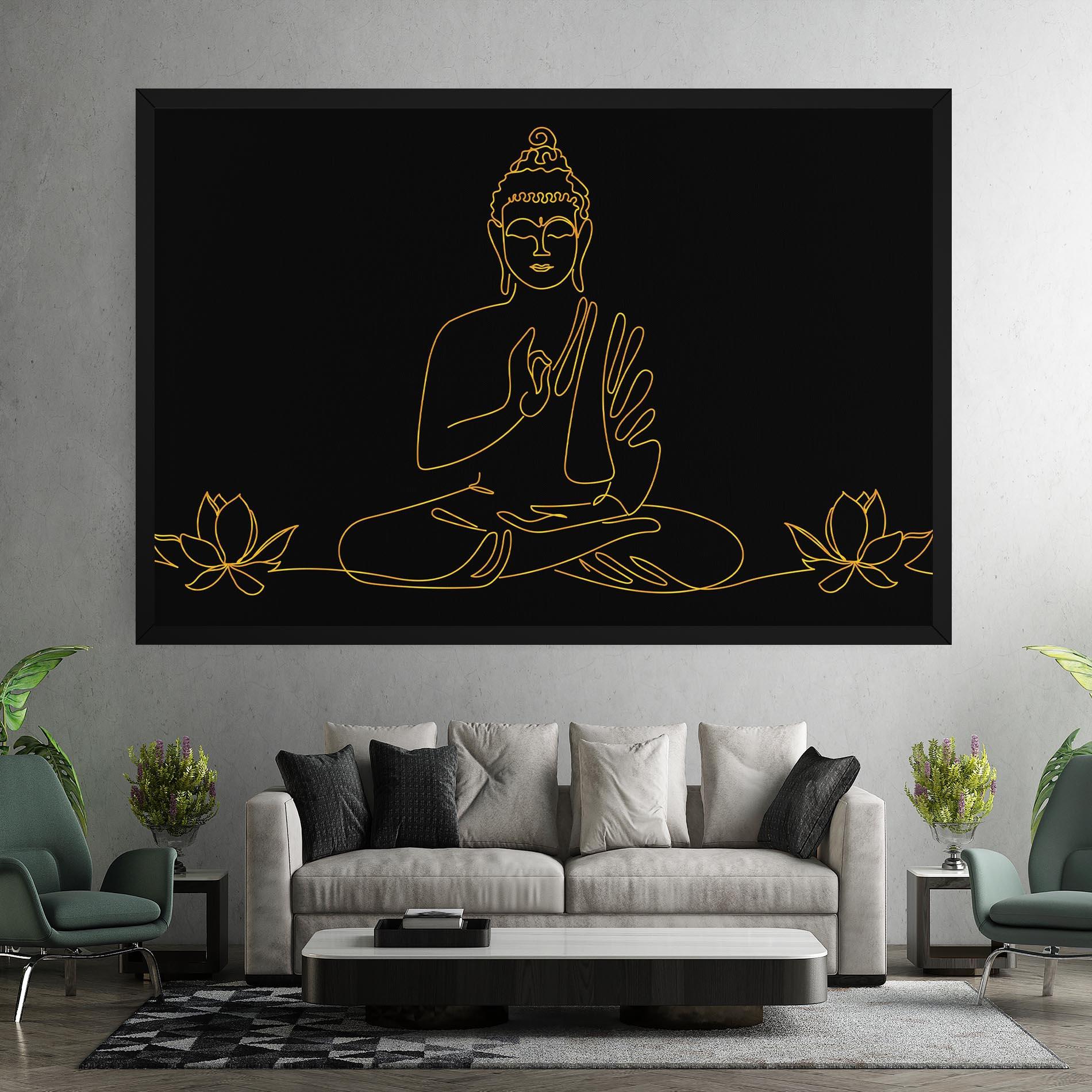 Tablou Canvas Buddha Gold Line mockup 7