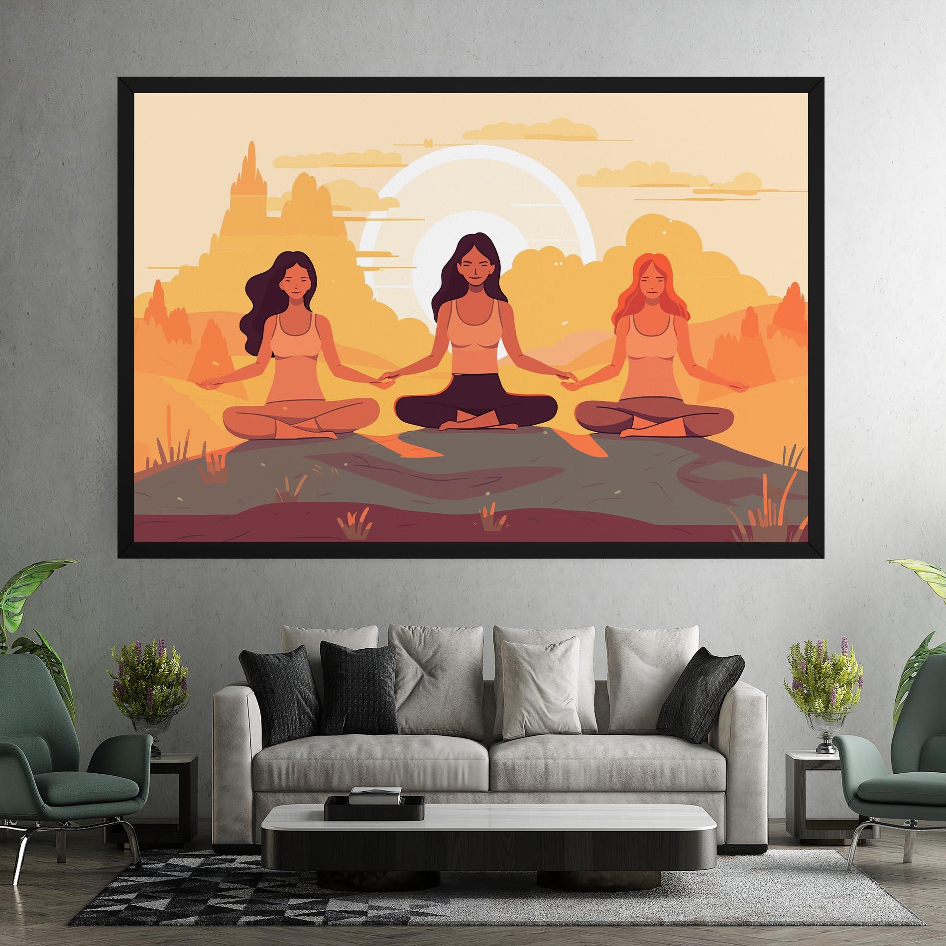 Tablou Canvas Three Yoga Girls mockup 7