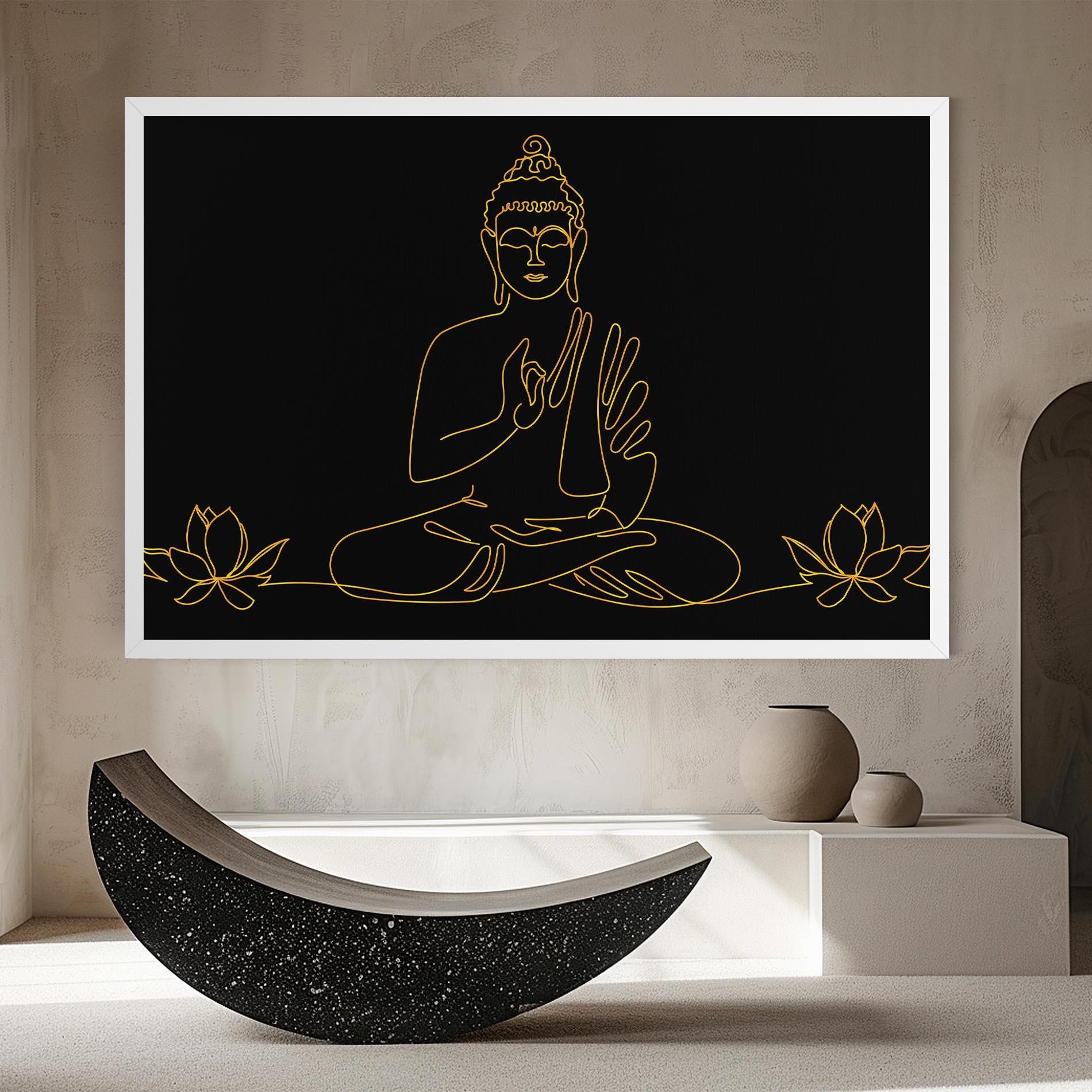 Tablou Canvas Buddha Gold Line mockup 8