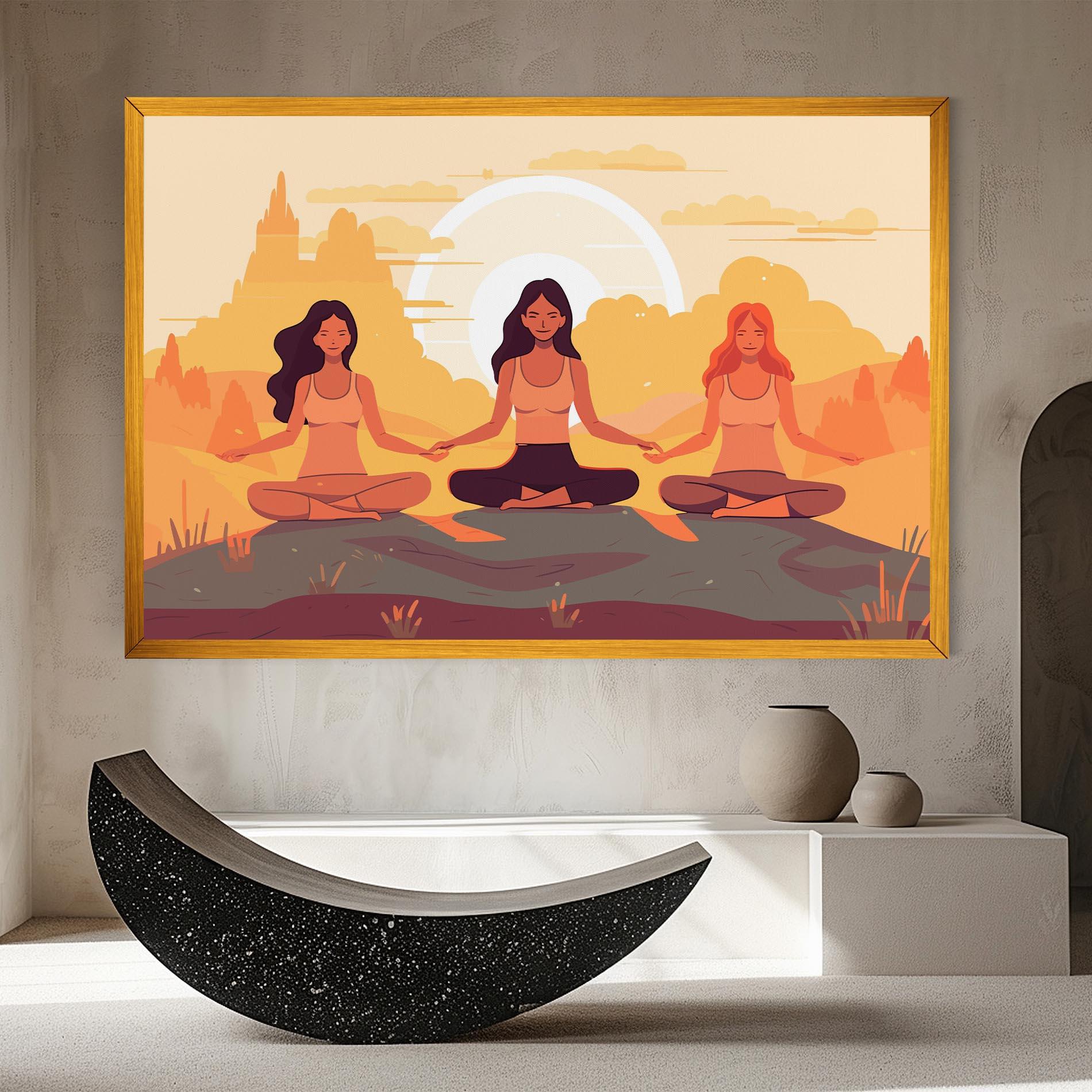 Tablou Canvas Three Yoga Girls mockup 8