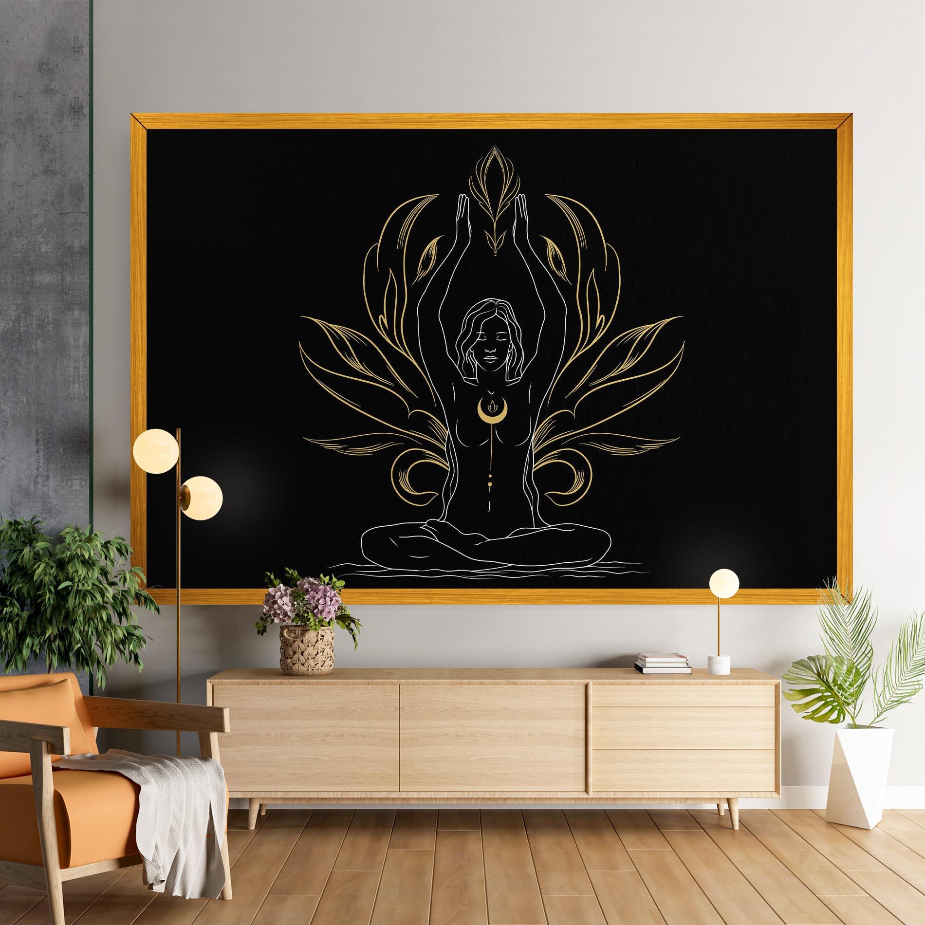 Tablou Canvas Gold Yoga Pose mockup 9