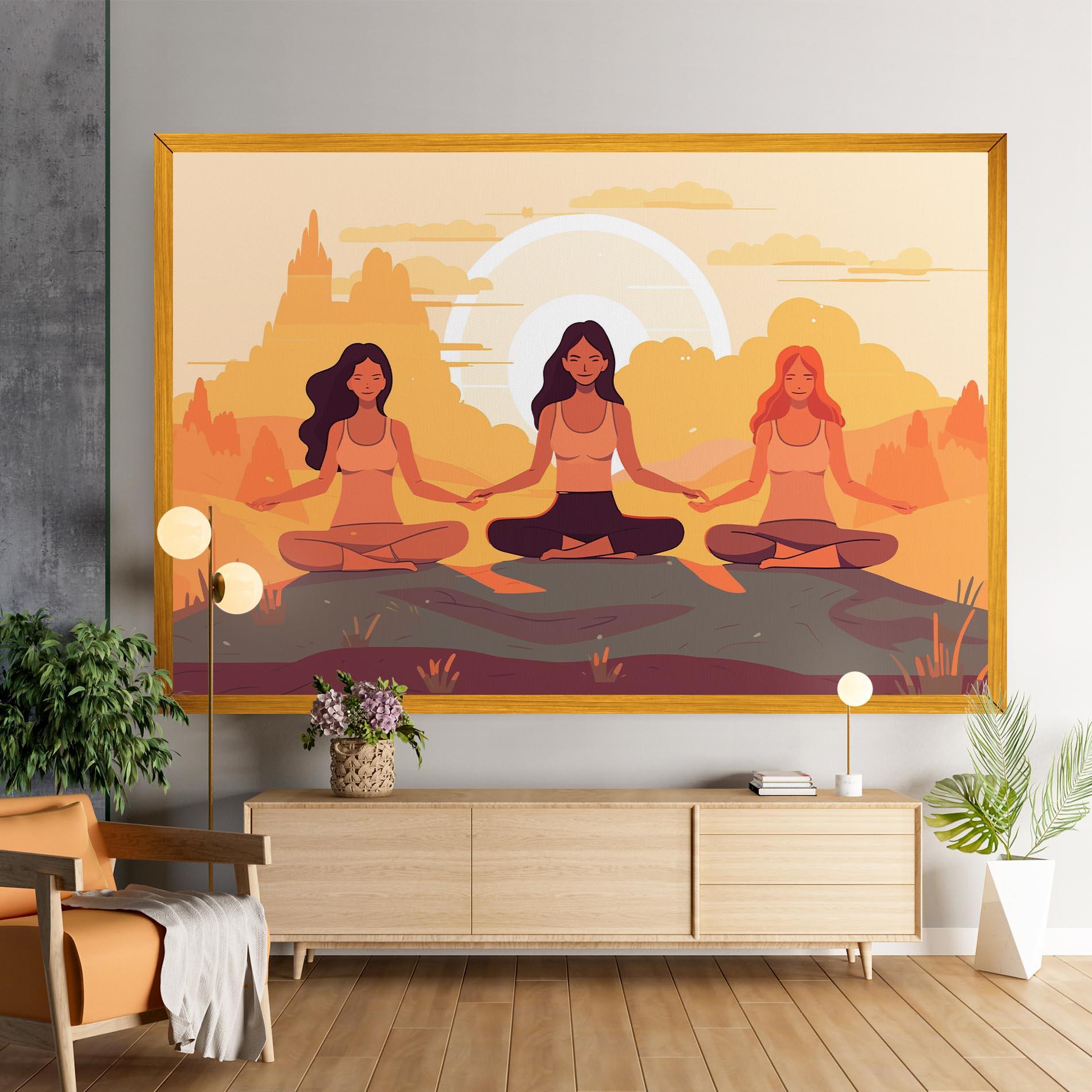 Tablou Canvas Three Yoga Girls mockup 9