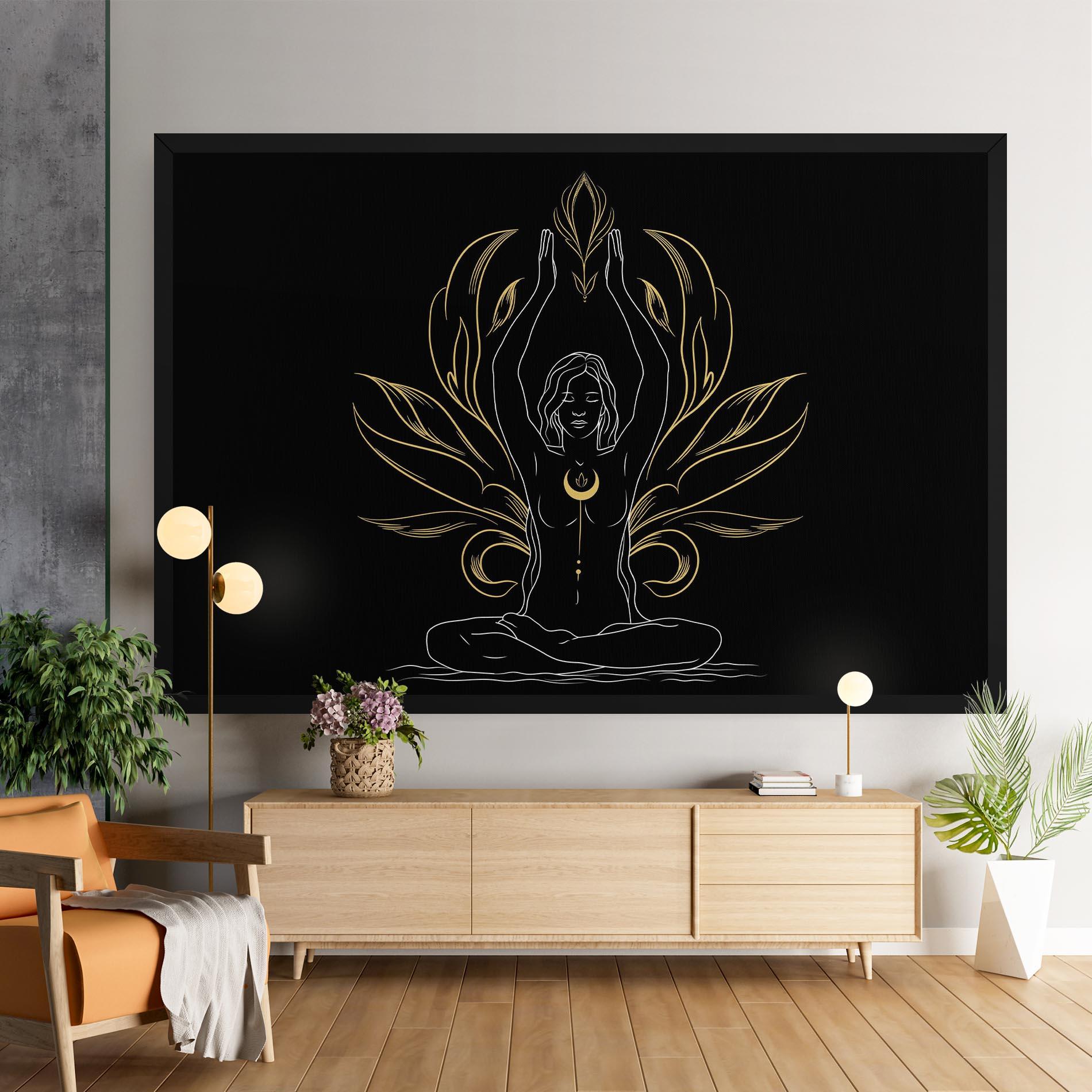 Tablou Canvas Gold Yoga Pose mockup 9