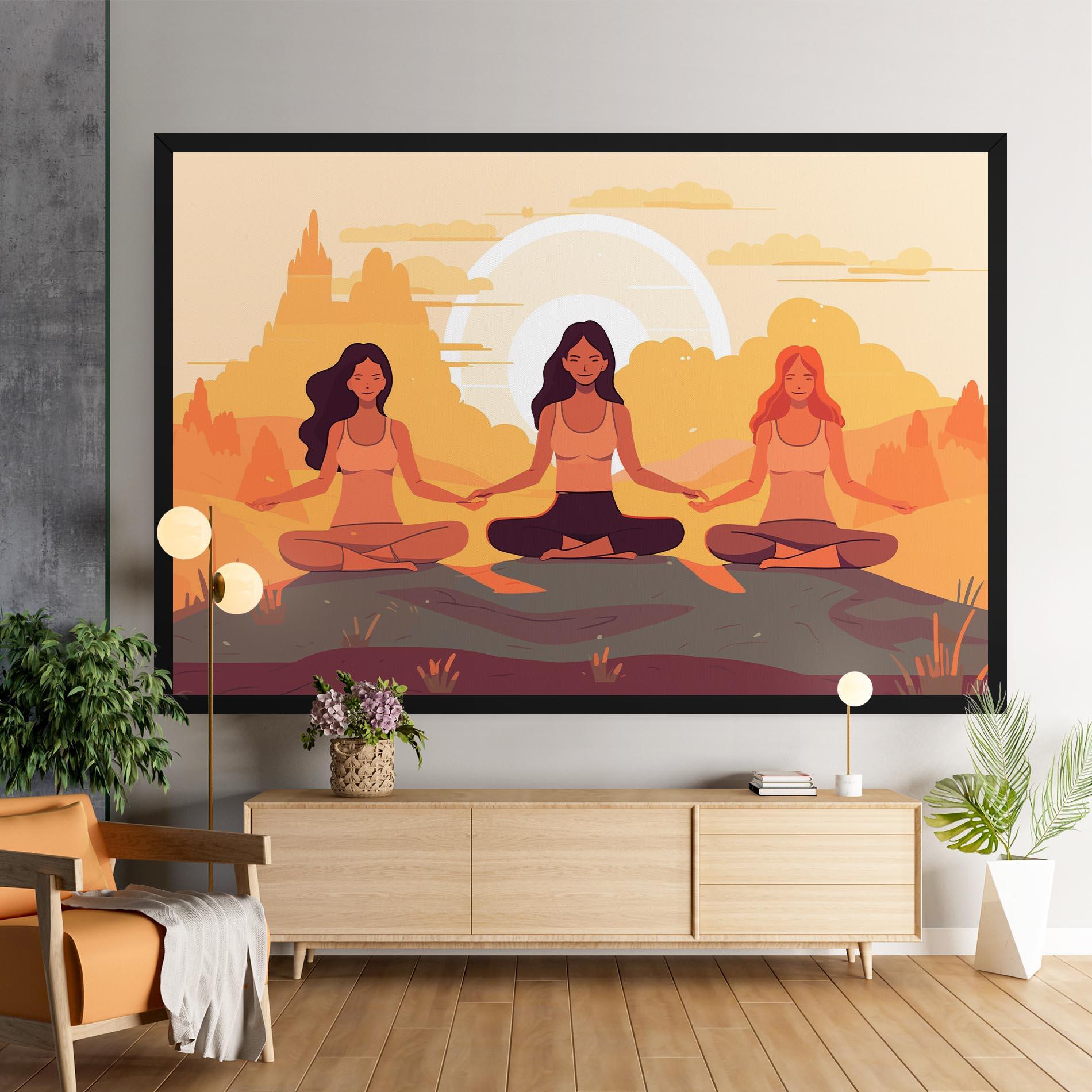 Tablou Canvas Three Yoga Girls mockup 9