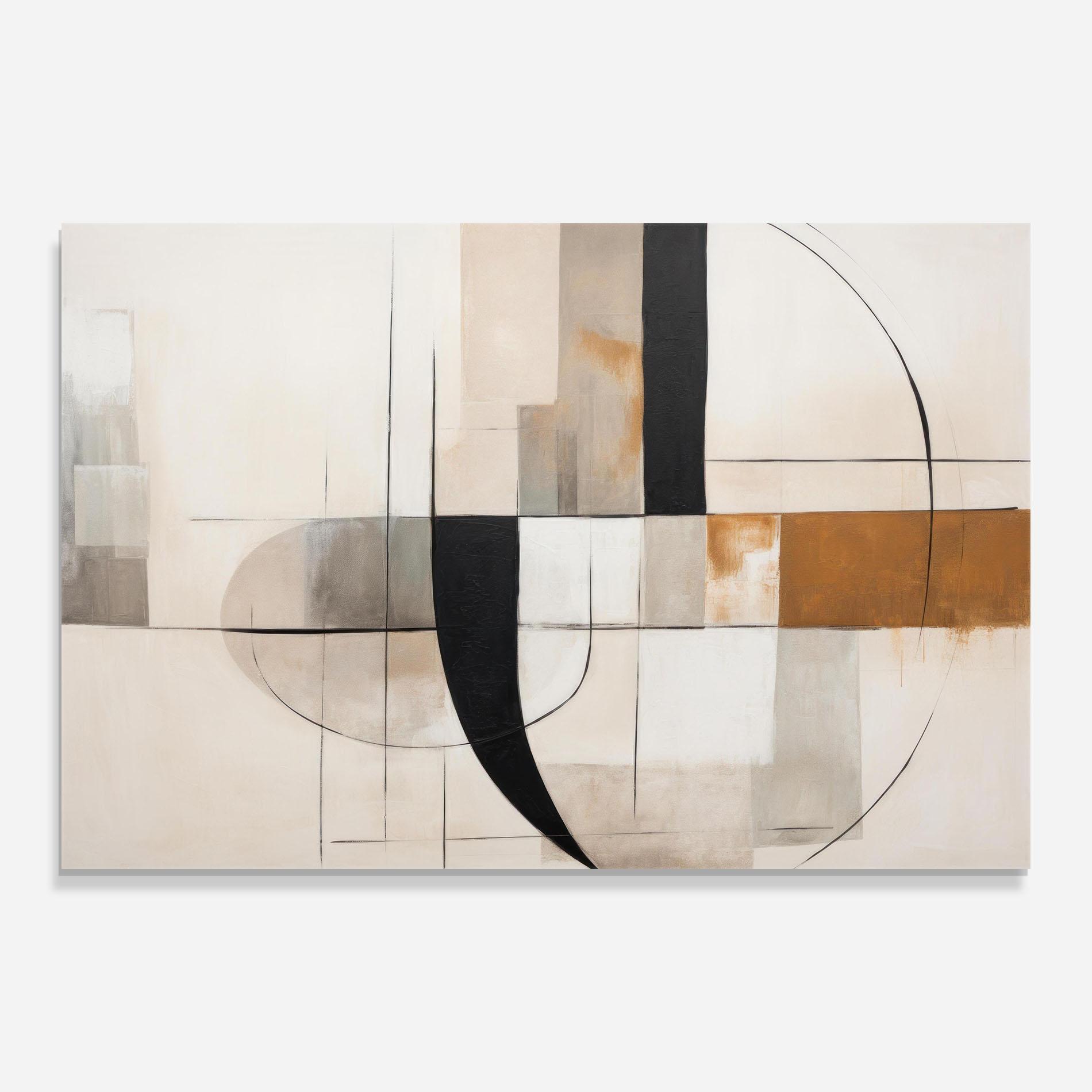 Tablou Sticla Black Abstract Lines mockup 0