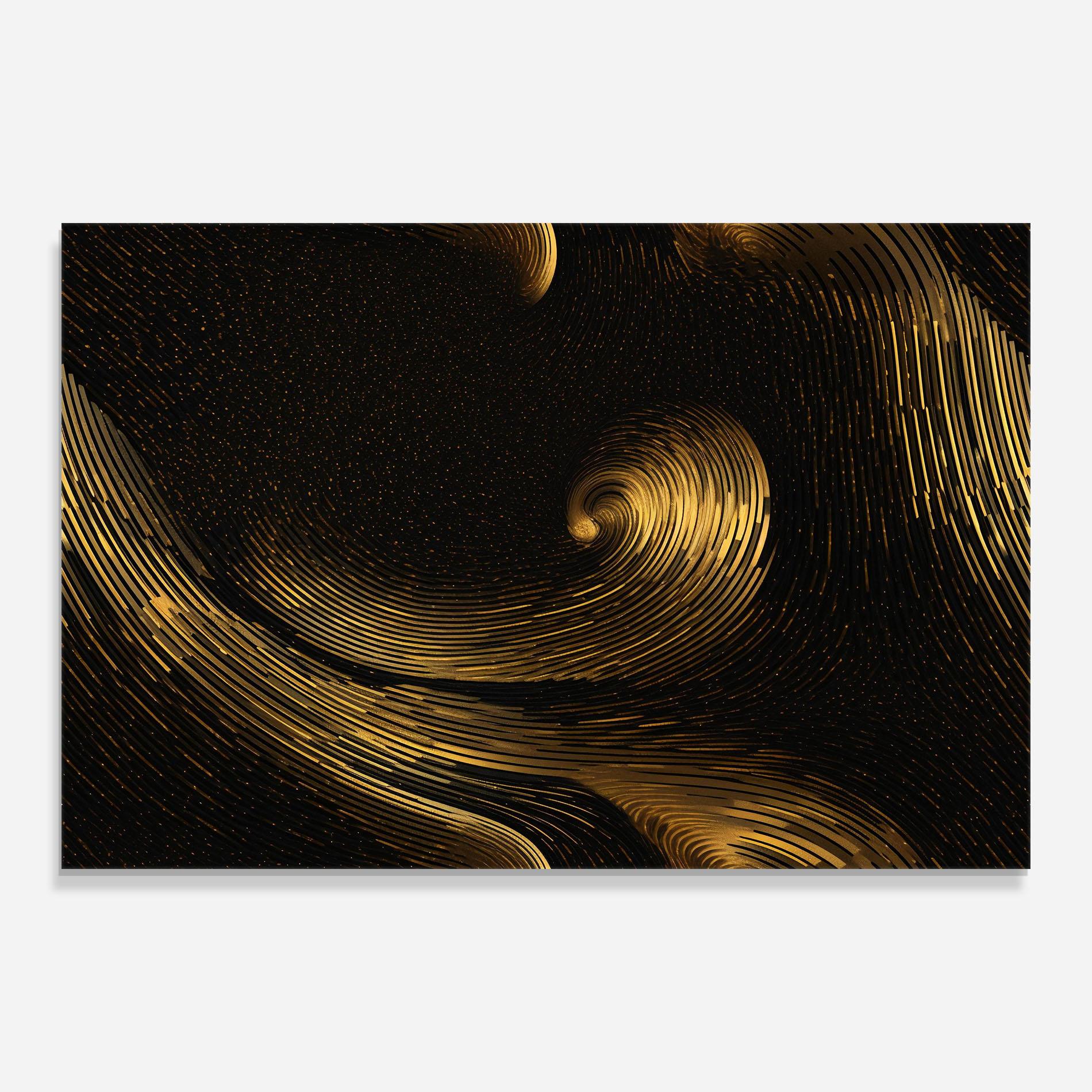 Tablou Sticla Black Painting With Gold mockup 0
