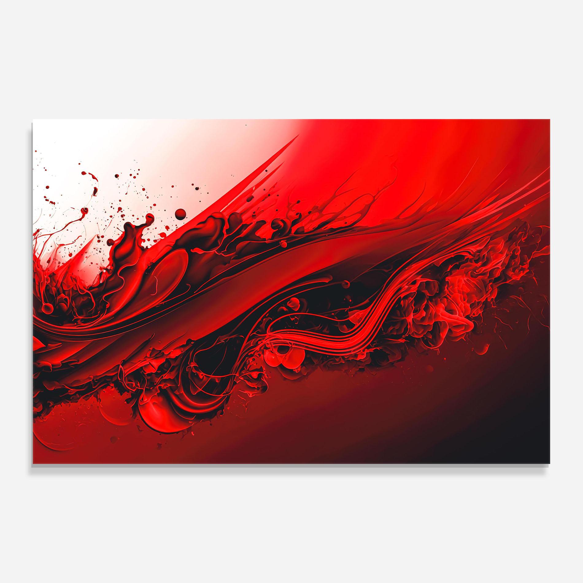 Tablou Sticla Smooth Red Color mockup 0
