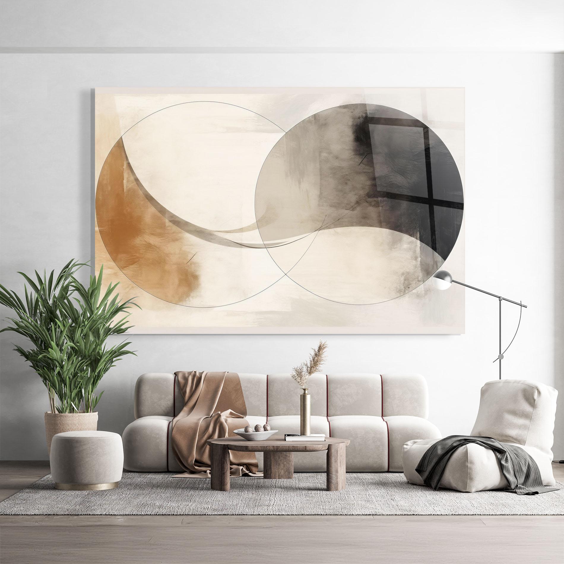 Tablou Sticla Abstract Circle Painting mockup 9
