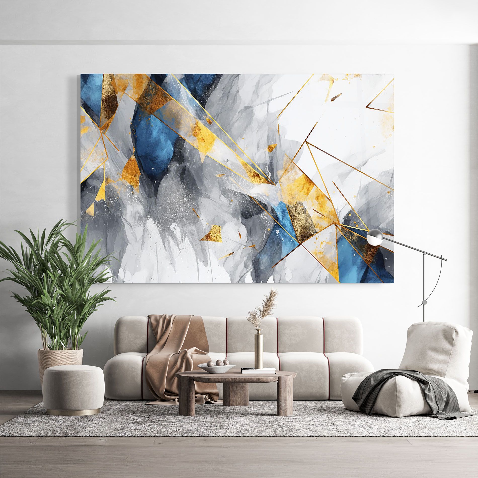 Abstract Gold Blue Pattern mockup 9