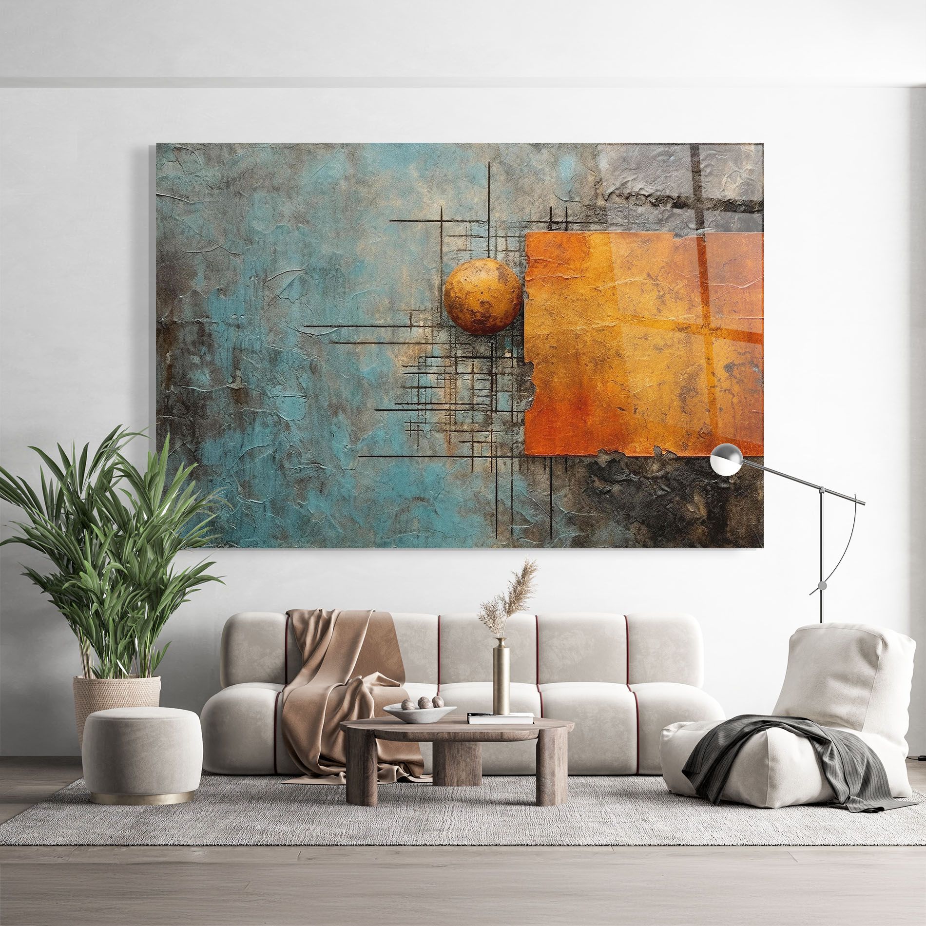 Orange Square Painting mockup 9