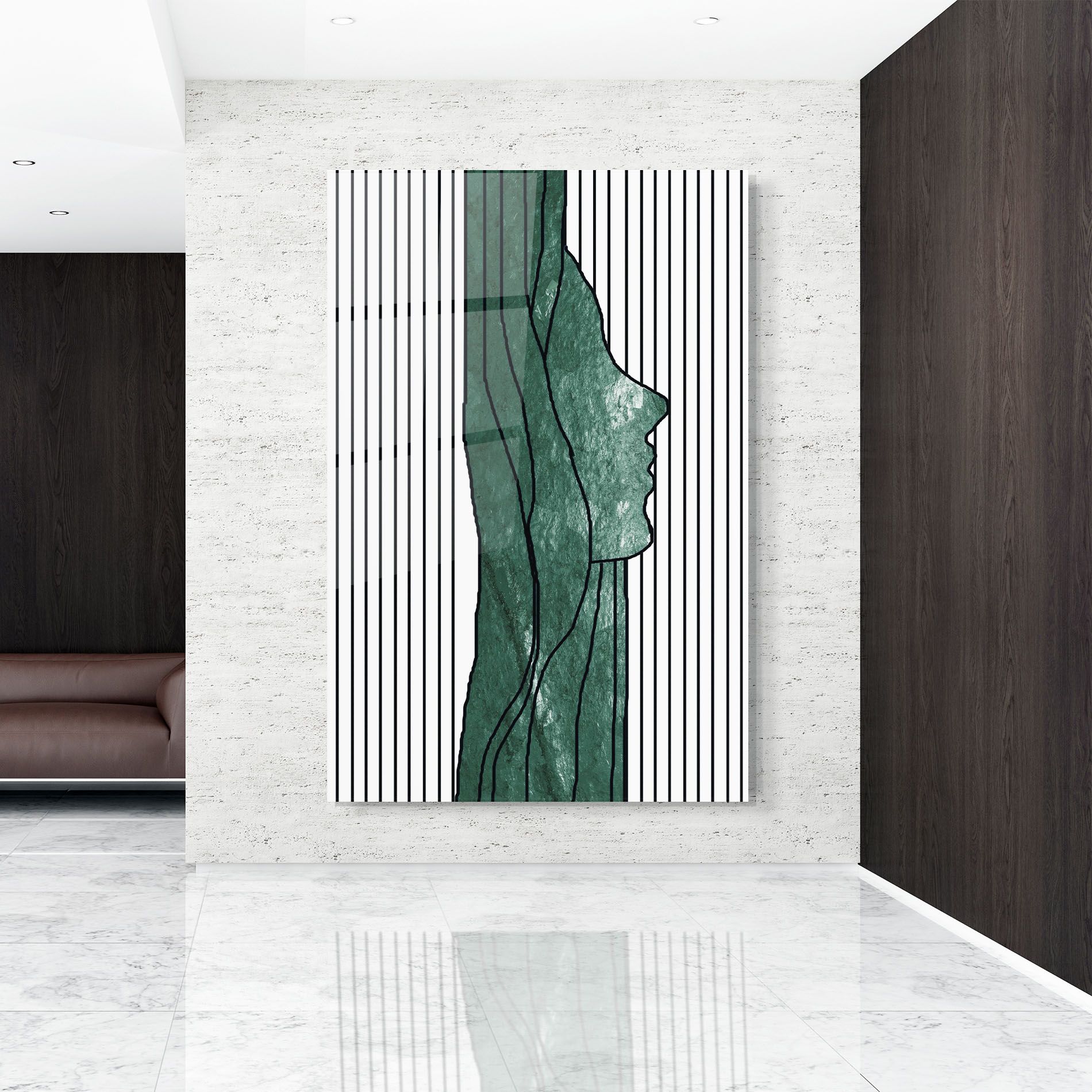 Abstract Green Face mockup 9