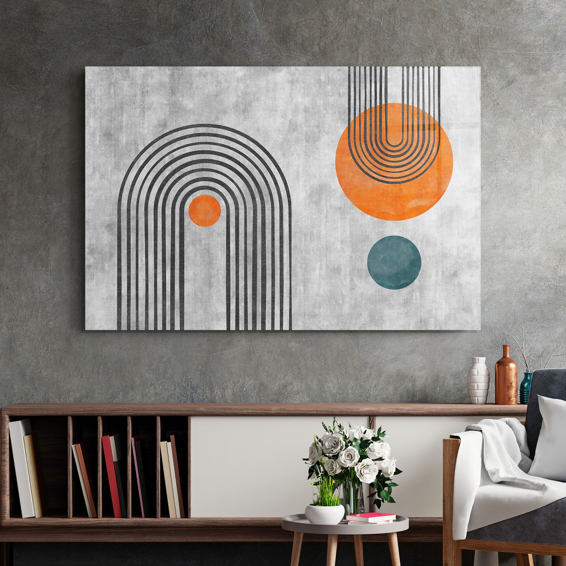 Abstract Orange Circles mockup 2