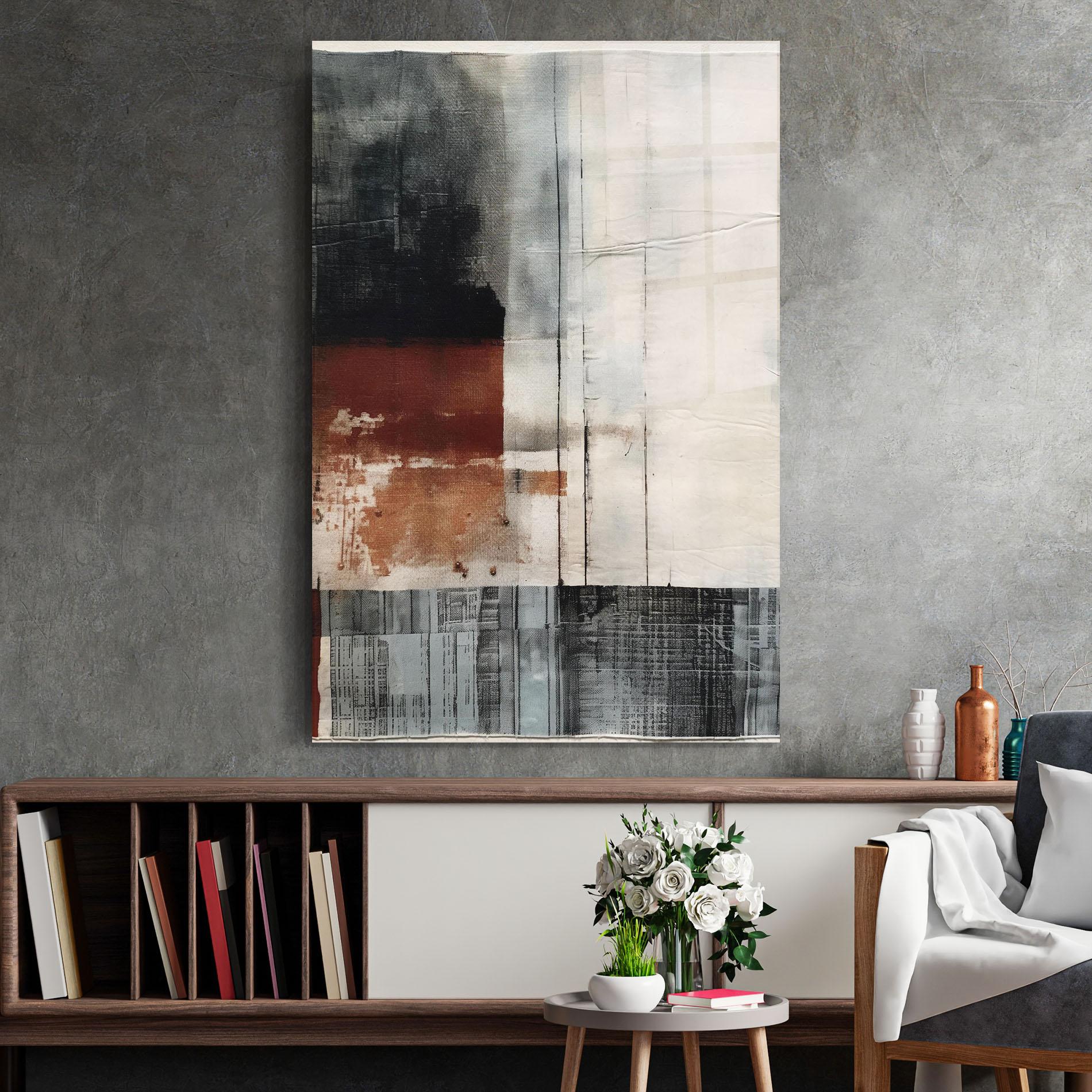 Tablou Sticla Abstract Painting mockup 2