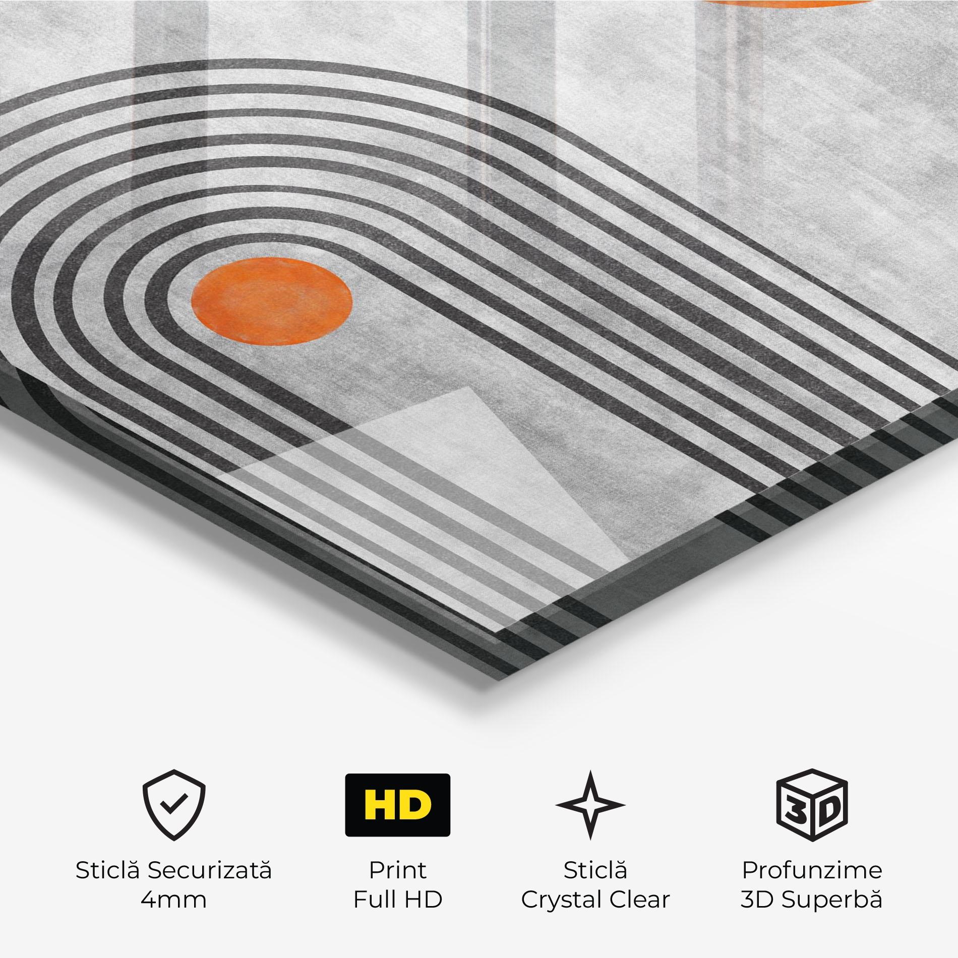 Tablou Sticla Abstract Orange Circles mockup 3