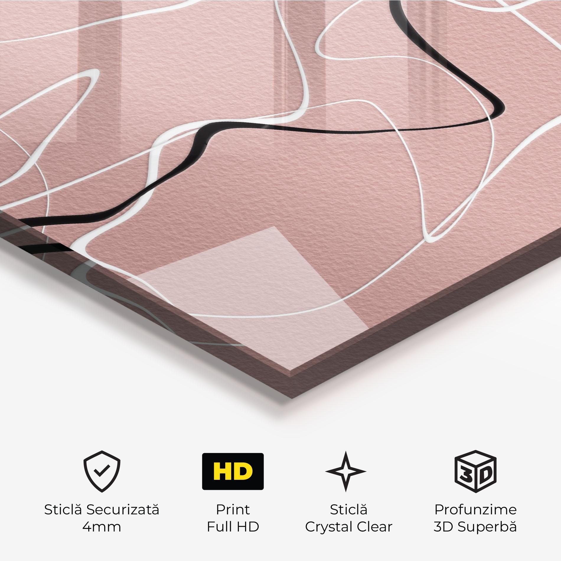 Tablou Sticla Abstract Pink Painting mockup 3