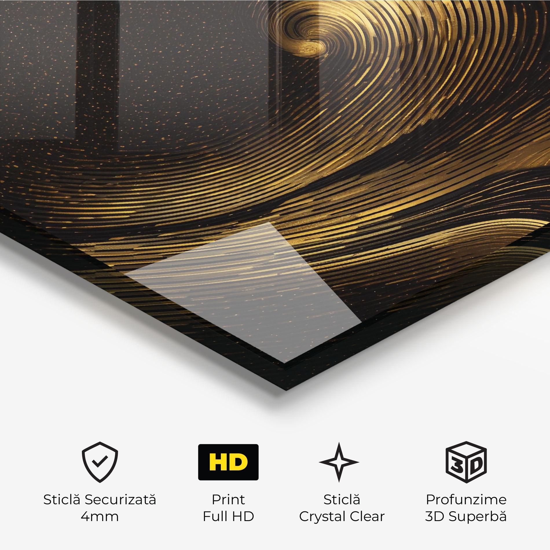 Tablou Sticla Black Painting With Gold mockup 3