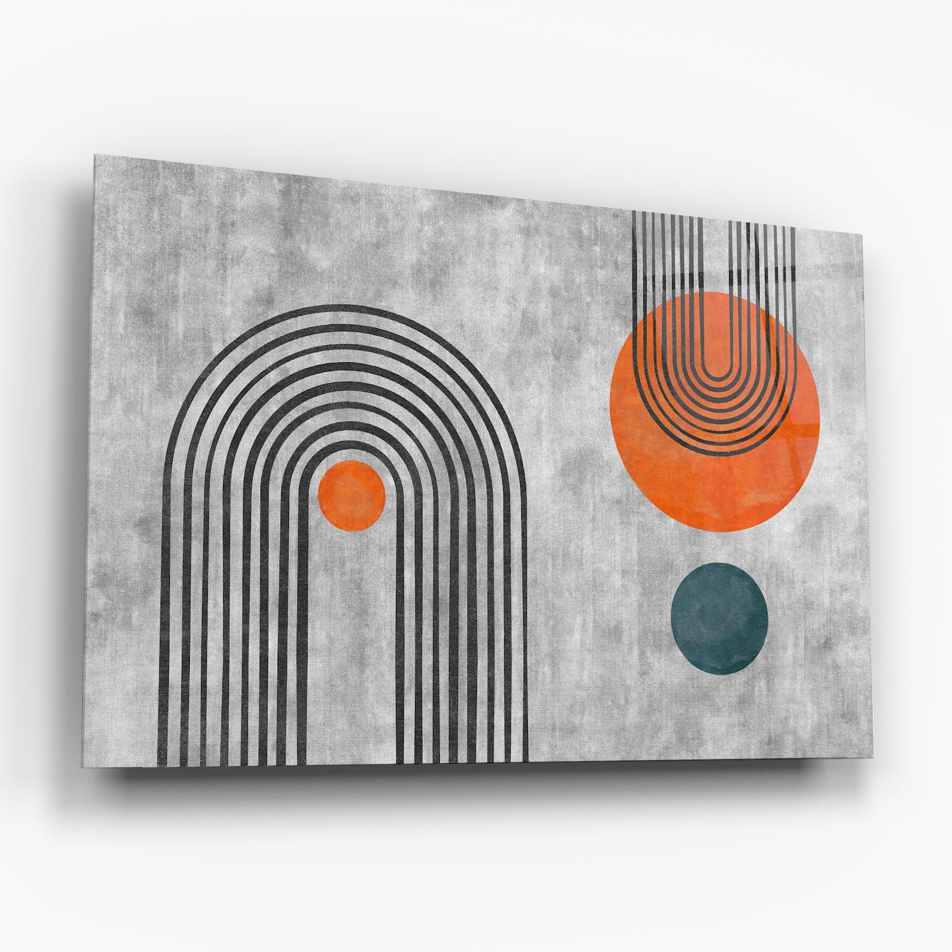 Tablou Sticla Abstract Orange Circles mockup 6