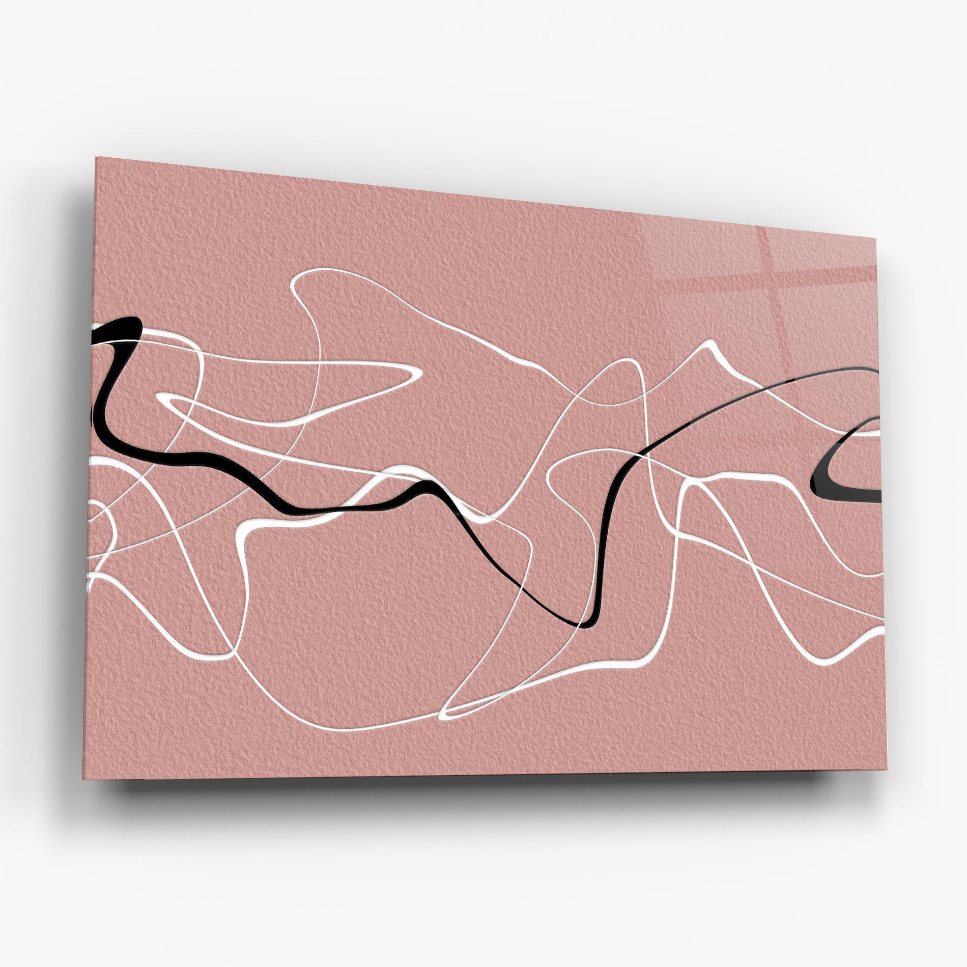 Tablou Sticla Abstract Pink Painting mockup 6