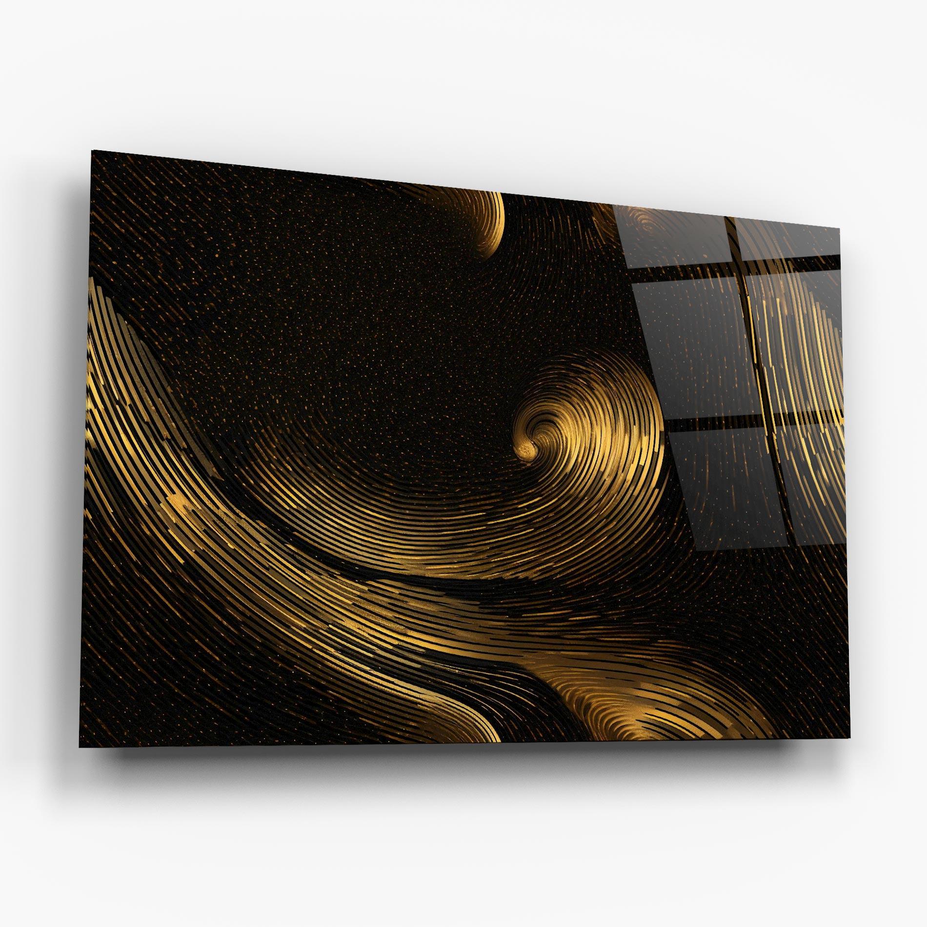 Tablou Sticla Black Painting With Gold mockup 6