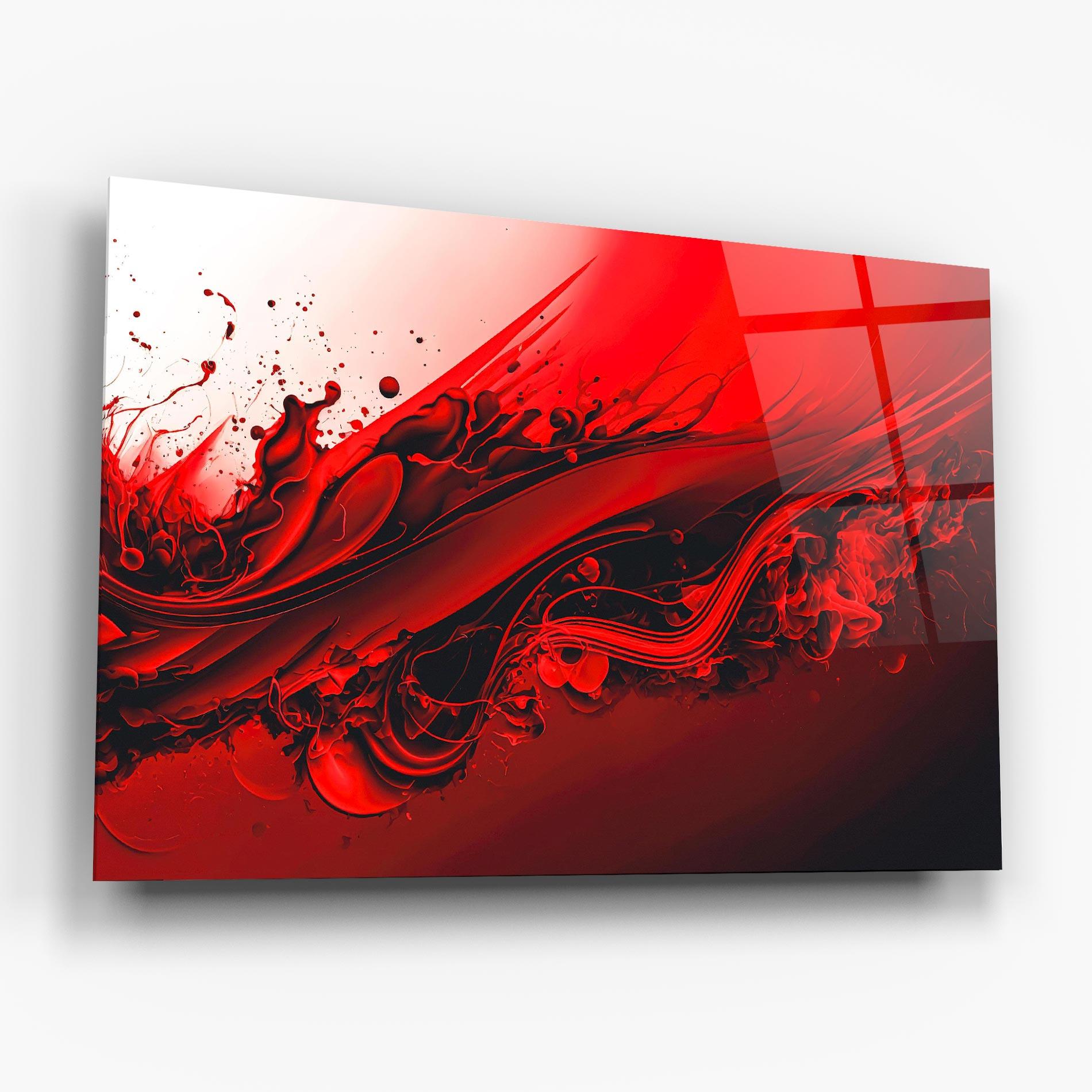 Tablou Sticla Smooth Red Color mockup 6