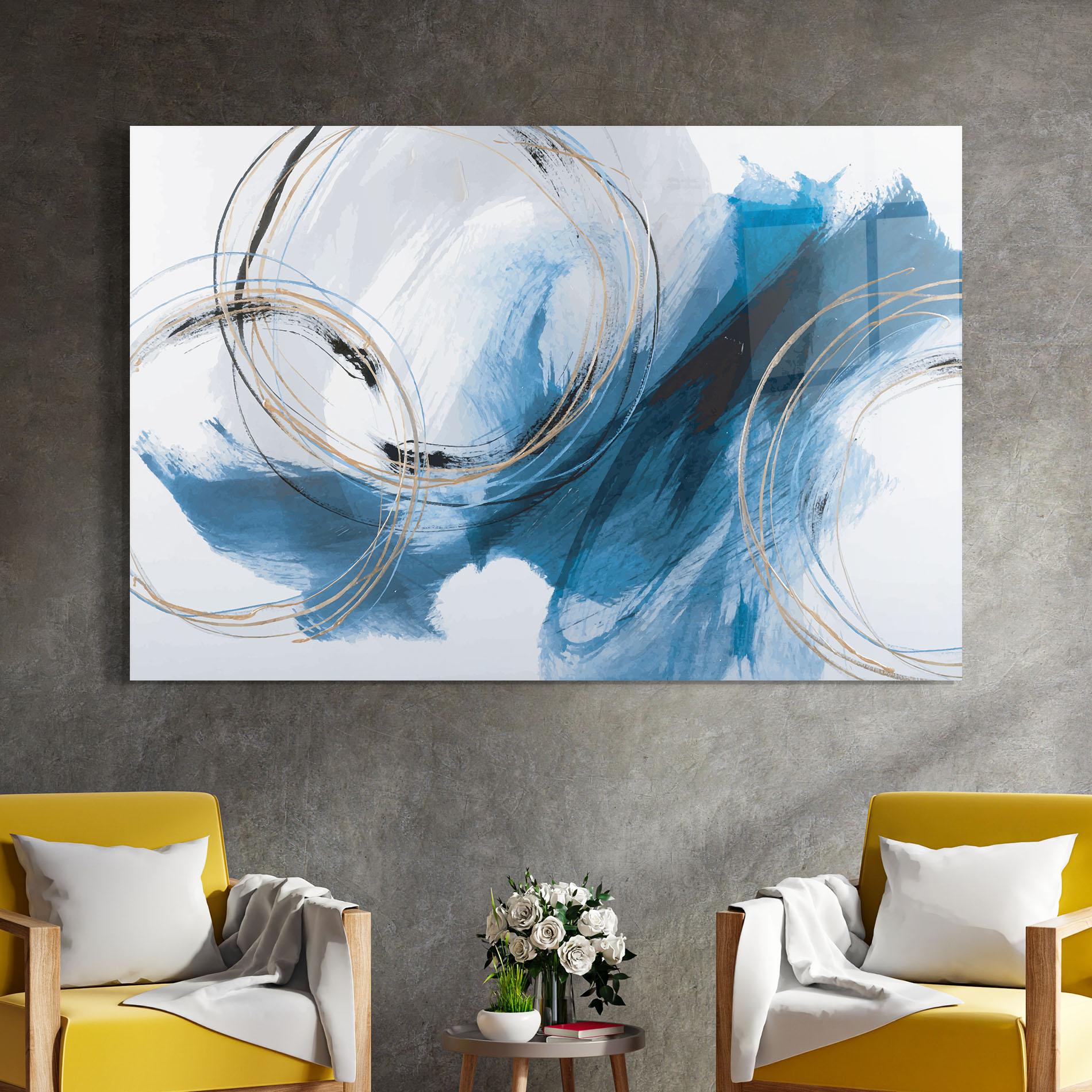 Tablou Sticla Beautiful Abstract Painting mockup 4