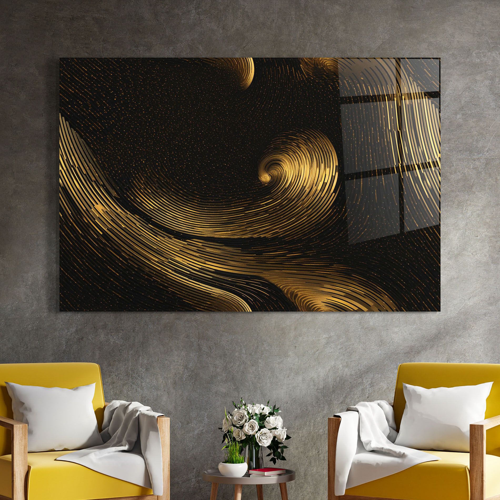 Black Painting With Gold mockup 4
