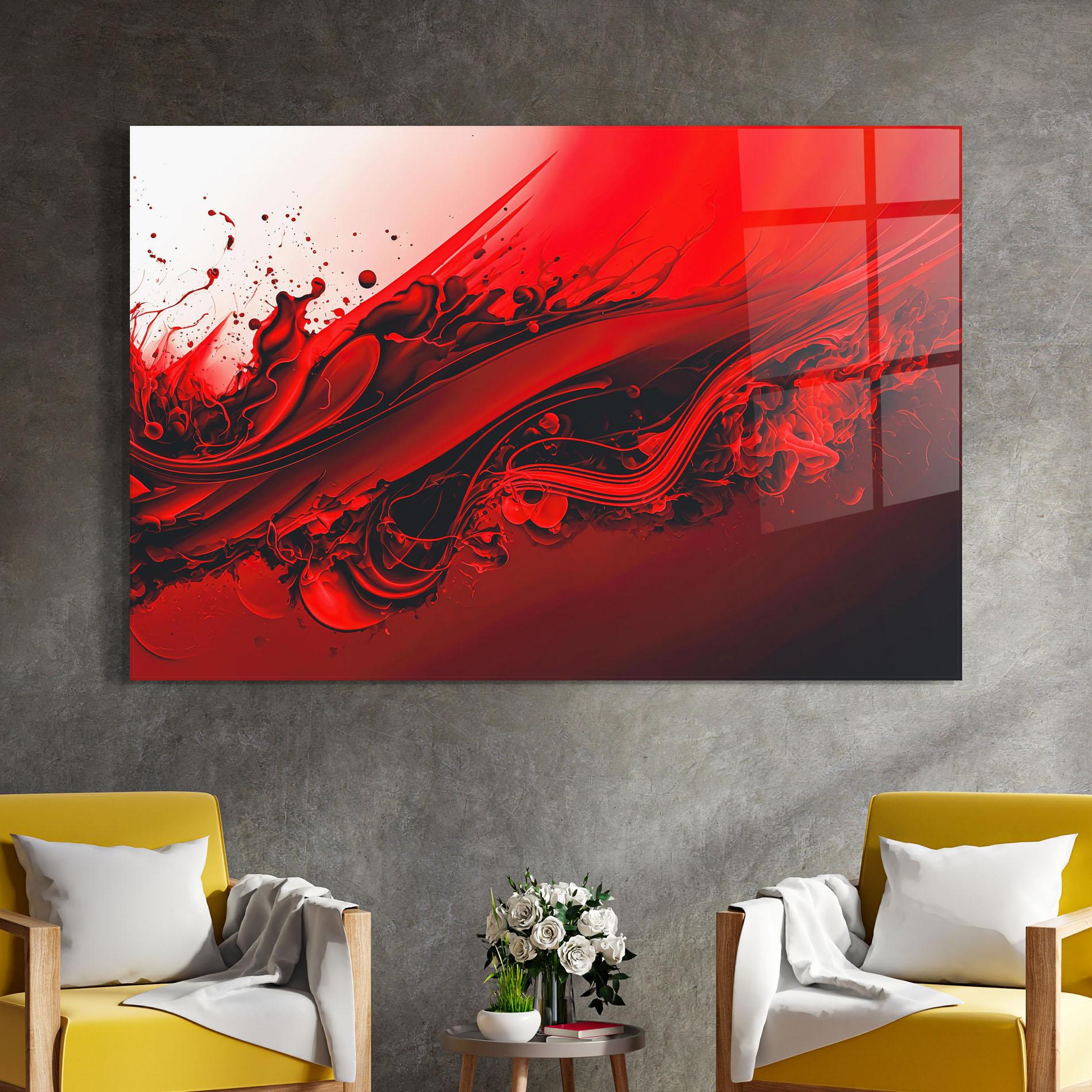 Tablou Sticla Smooth Red Color mockup 4