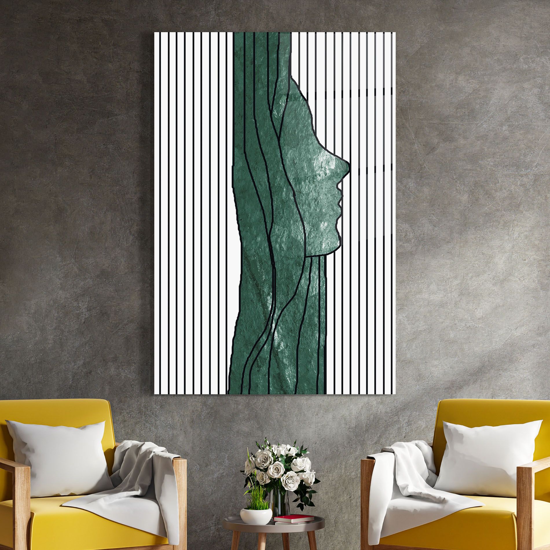 Abstract Green Face mockup 4