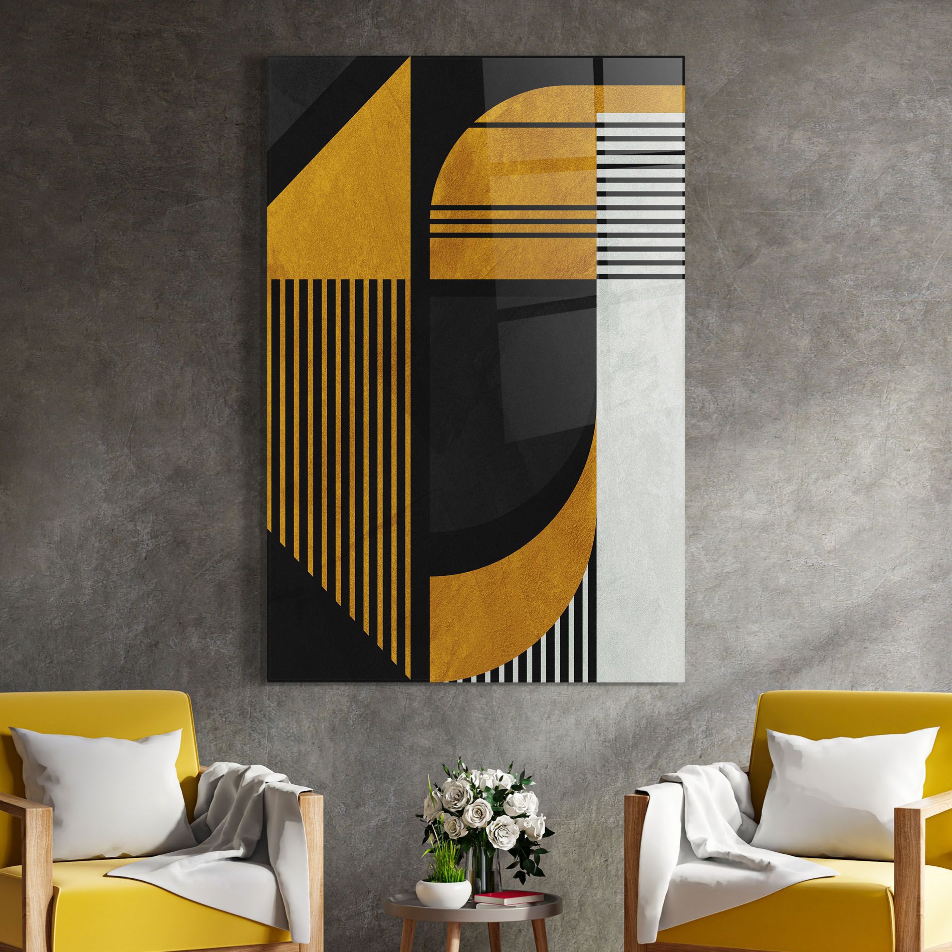 Black Lines On Gold mockup 4