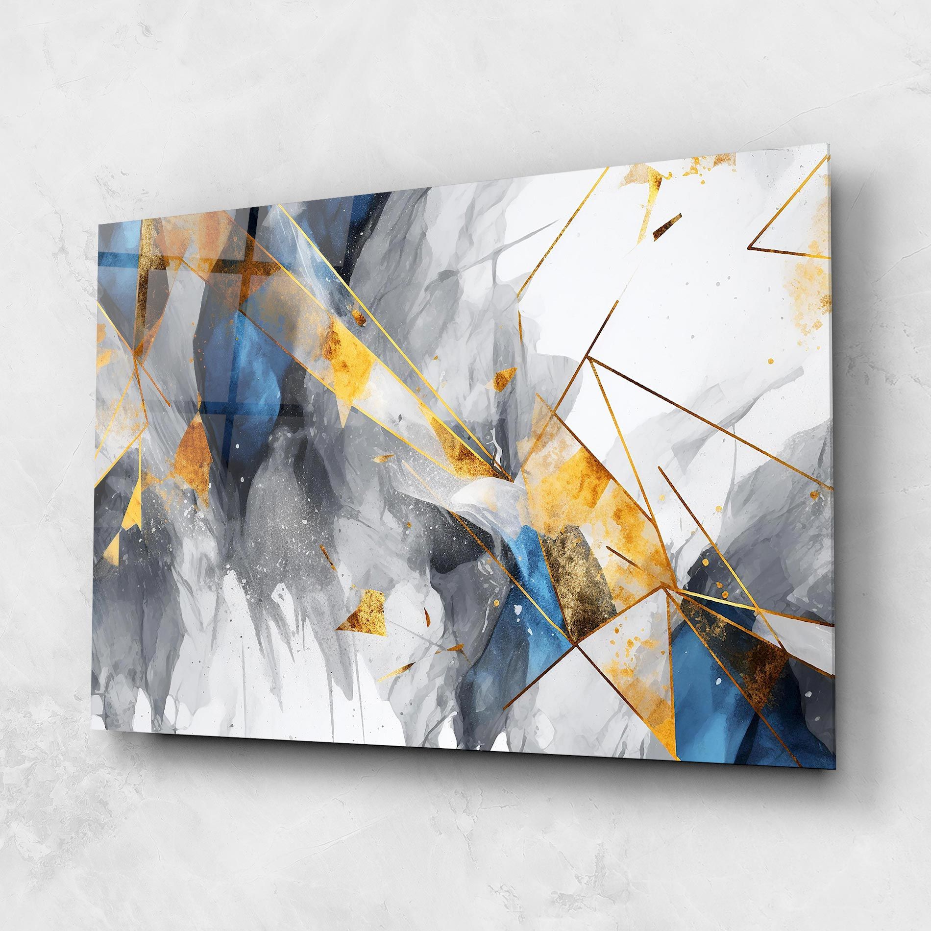 Abstract Gold Blue Pattern mockup 1