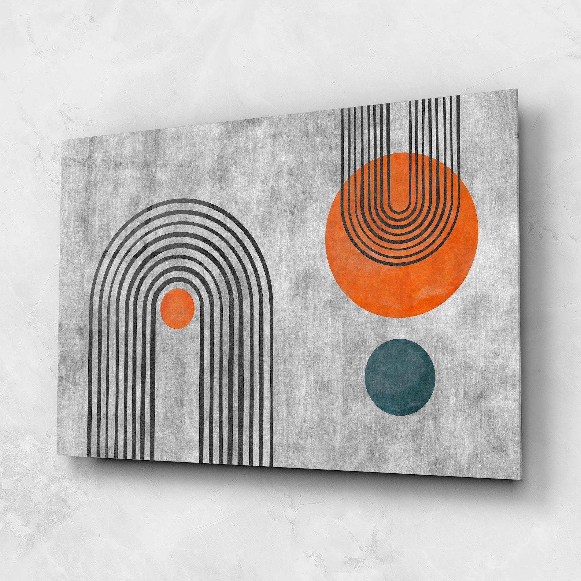 Tablou Sticla Abstract Orange Circles mockup 1