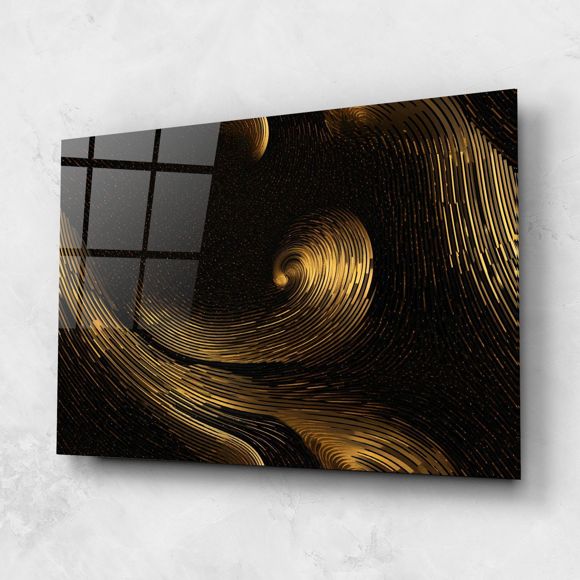 Tablou Sticla Black Painting With Gold mockup 1