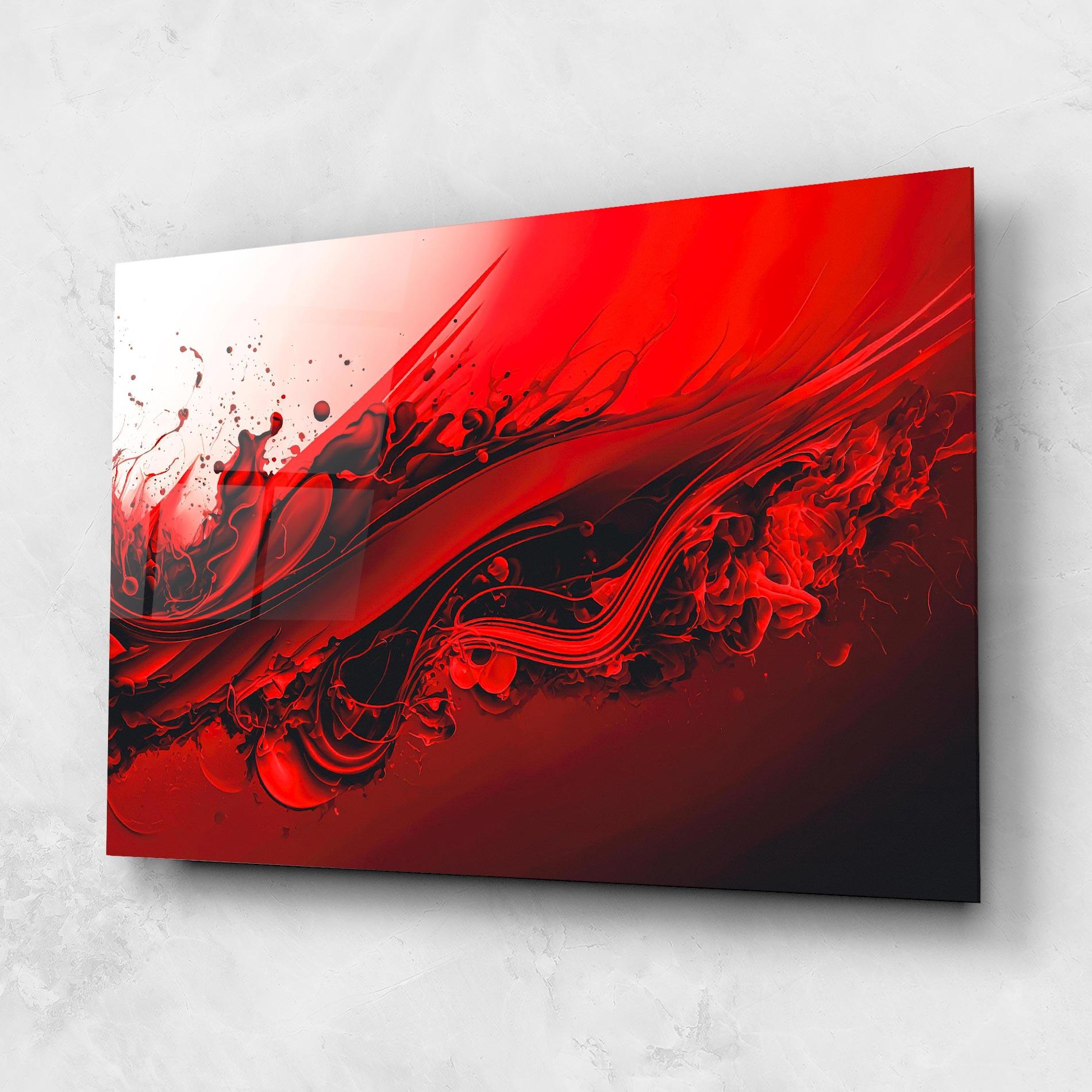 Tablou Sticla Smooth Red Color mockup 1